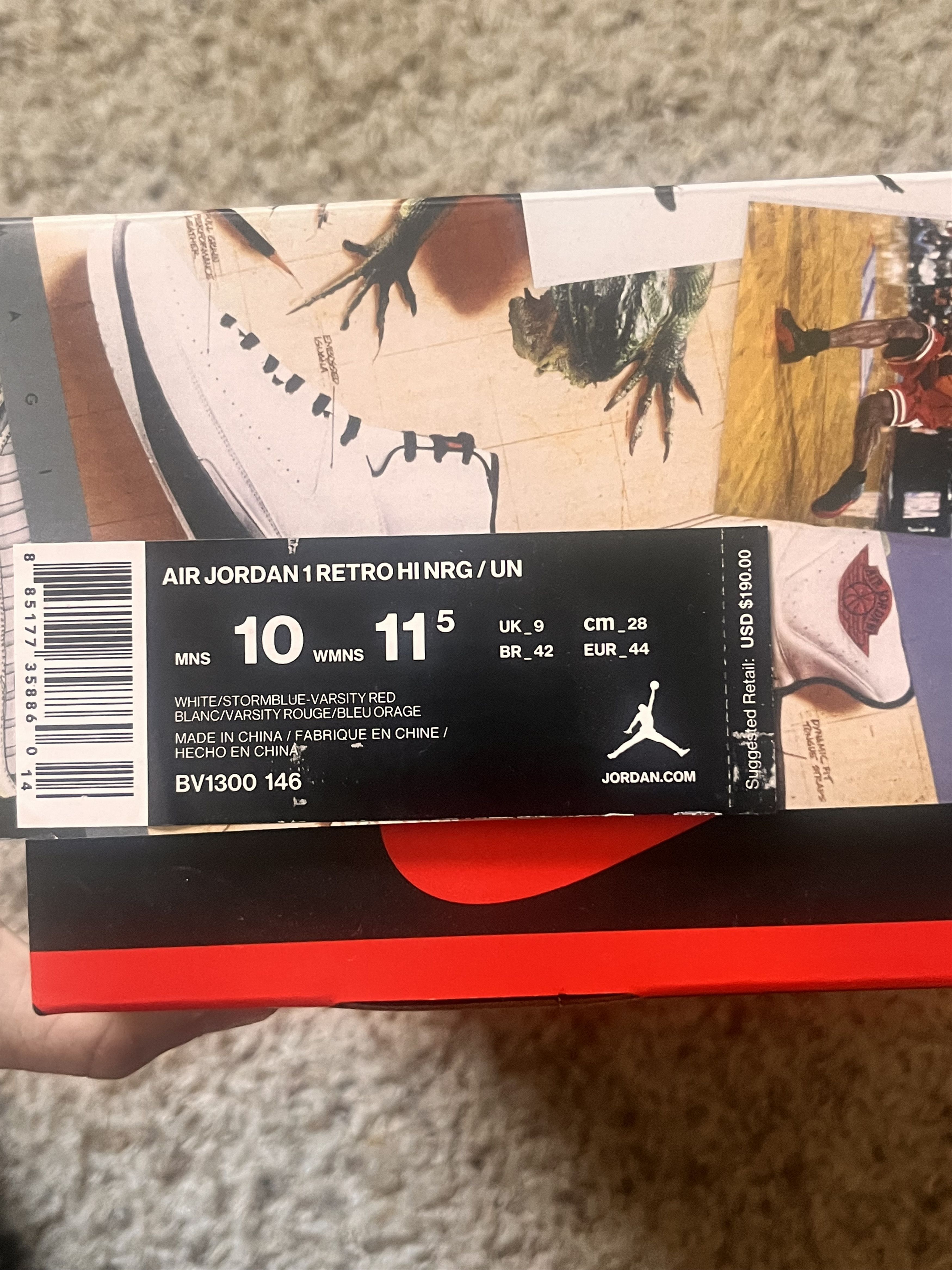 Nike × Union LA Nike x Union LA Jordan 1 ‘Blue Toe’ Size 10 Size US 10 / EU 43 - 12 Thumbnail