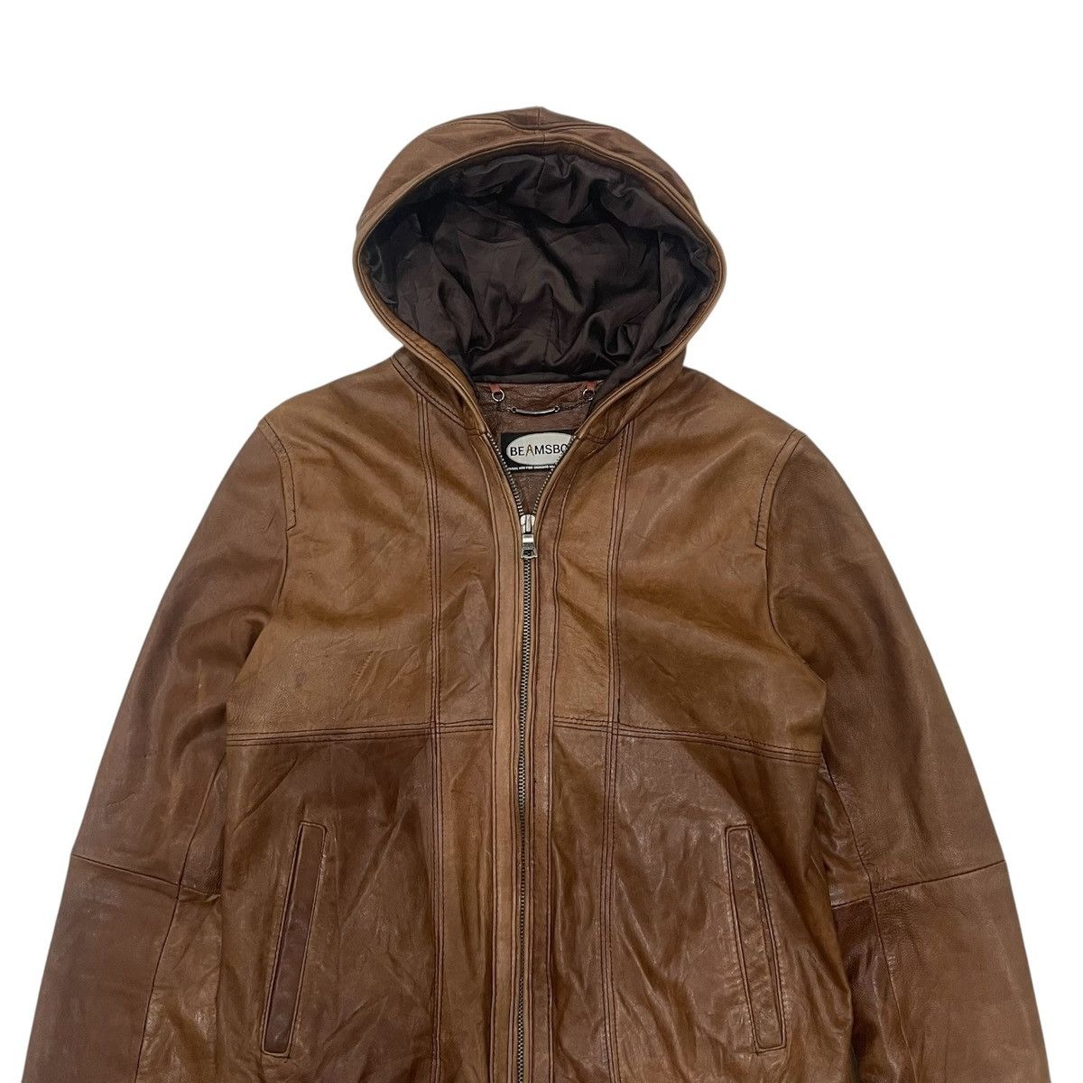 Beams Plus Vintage Beams Lamb Leather Hoodie Jacket Size S / US 4 / IT 40 - 7 Thumbnail