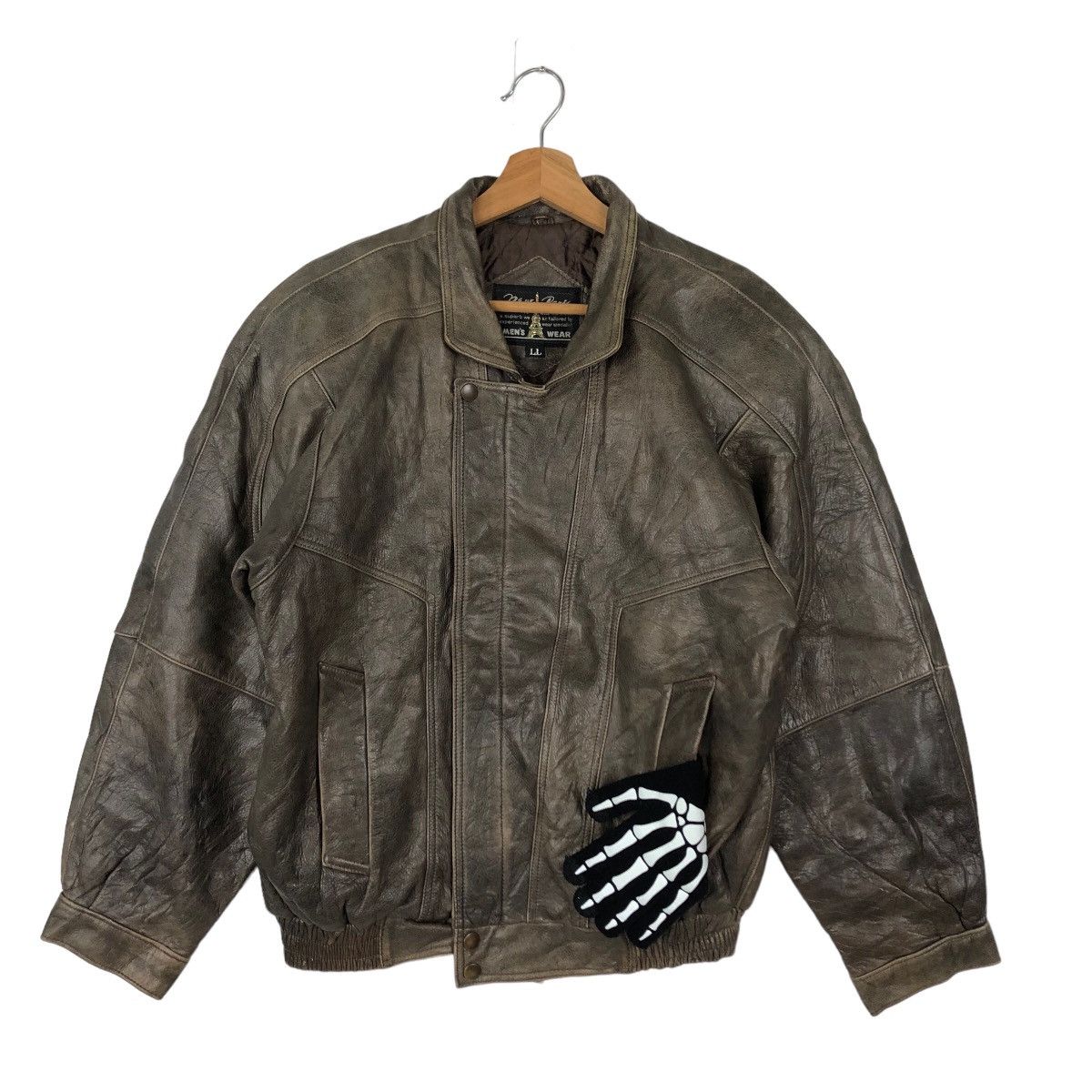 Japanese Brand VINTAGE BOMBER LEATHER JACKET NEW PARIS INSPIRE ISSEY MIYAKE Size US L / EU 52-54 / 3 - 1 Thumbnail