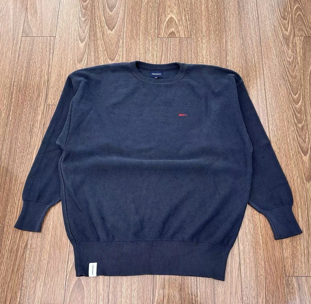 DESCENDANT JEU CREW NECK KNIT Washed knit sweater