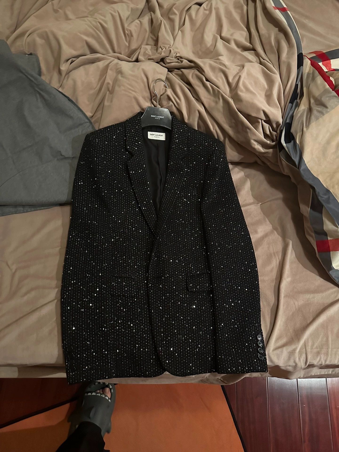 Saint Laurent Paris Saint Laurent Paris Starry Sky Bead Single Button Suit Jacket Size US S / EU 44-46 / 1 - 1 Thumbnail