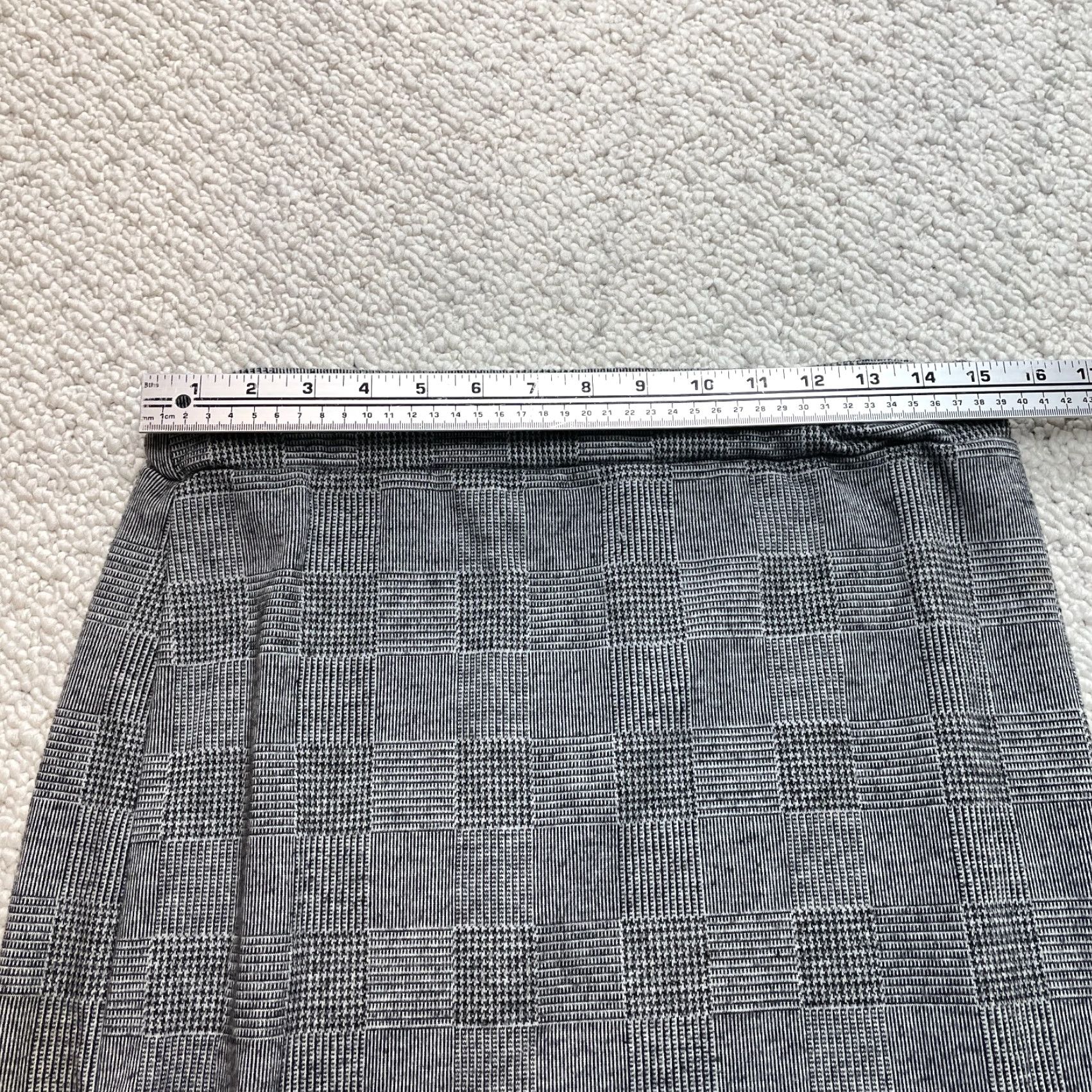 Vintage Rag Doll Skirt Womens 1X Gray Stretch Knee Length Check Polyester Denim Vintage No Size 40" / US 18 - 4 Thumbnail
