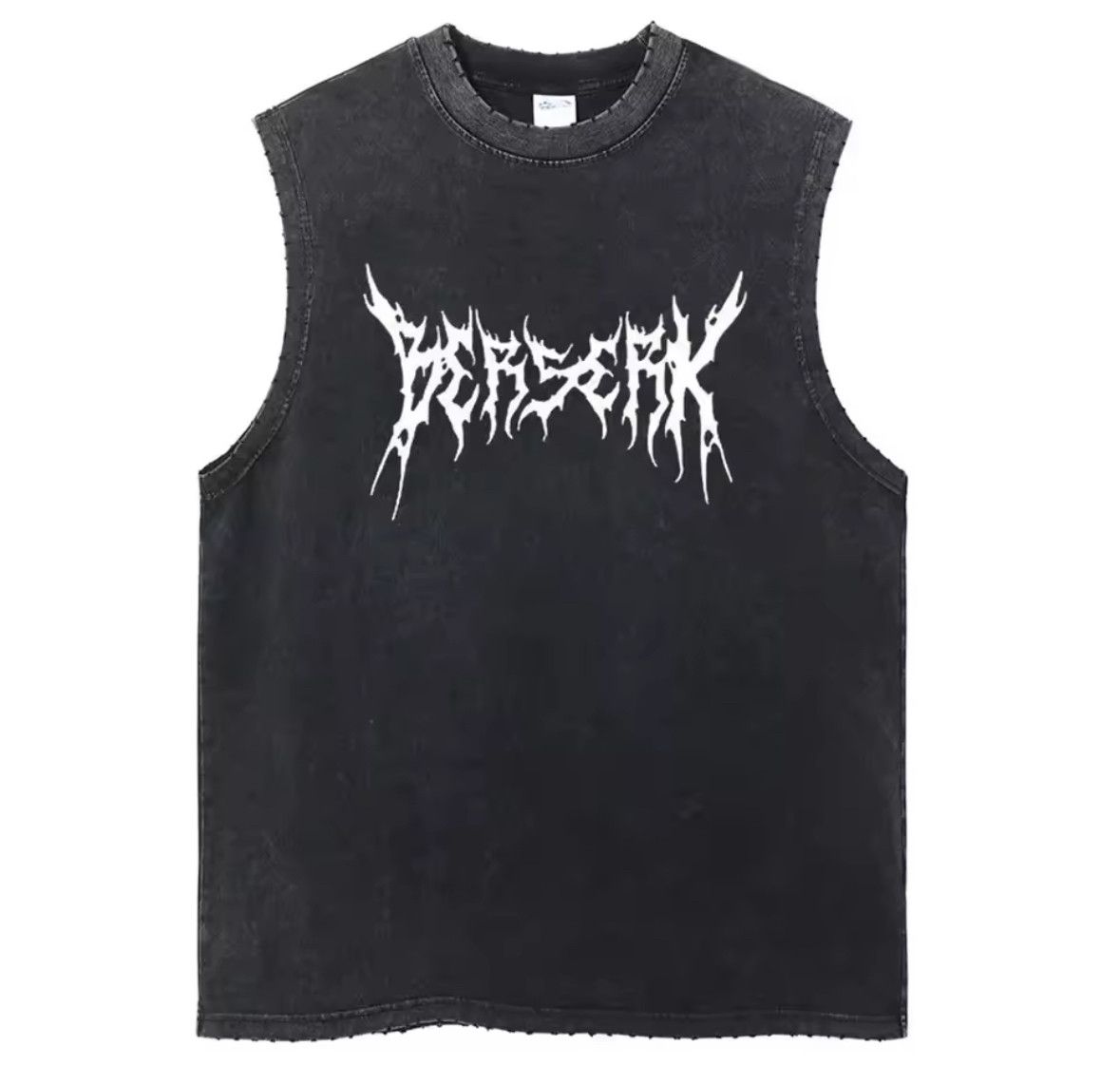 Japanese Brand Vintage Retro Letter Anime Berserk Gym Vest Washed Tank Top Size US L / EU 52-54 / 3 - 1 Thumbnail