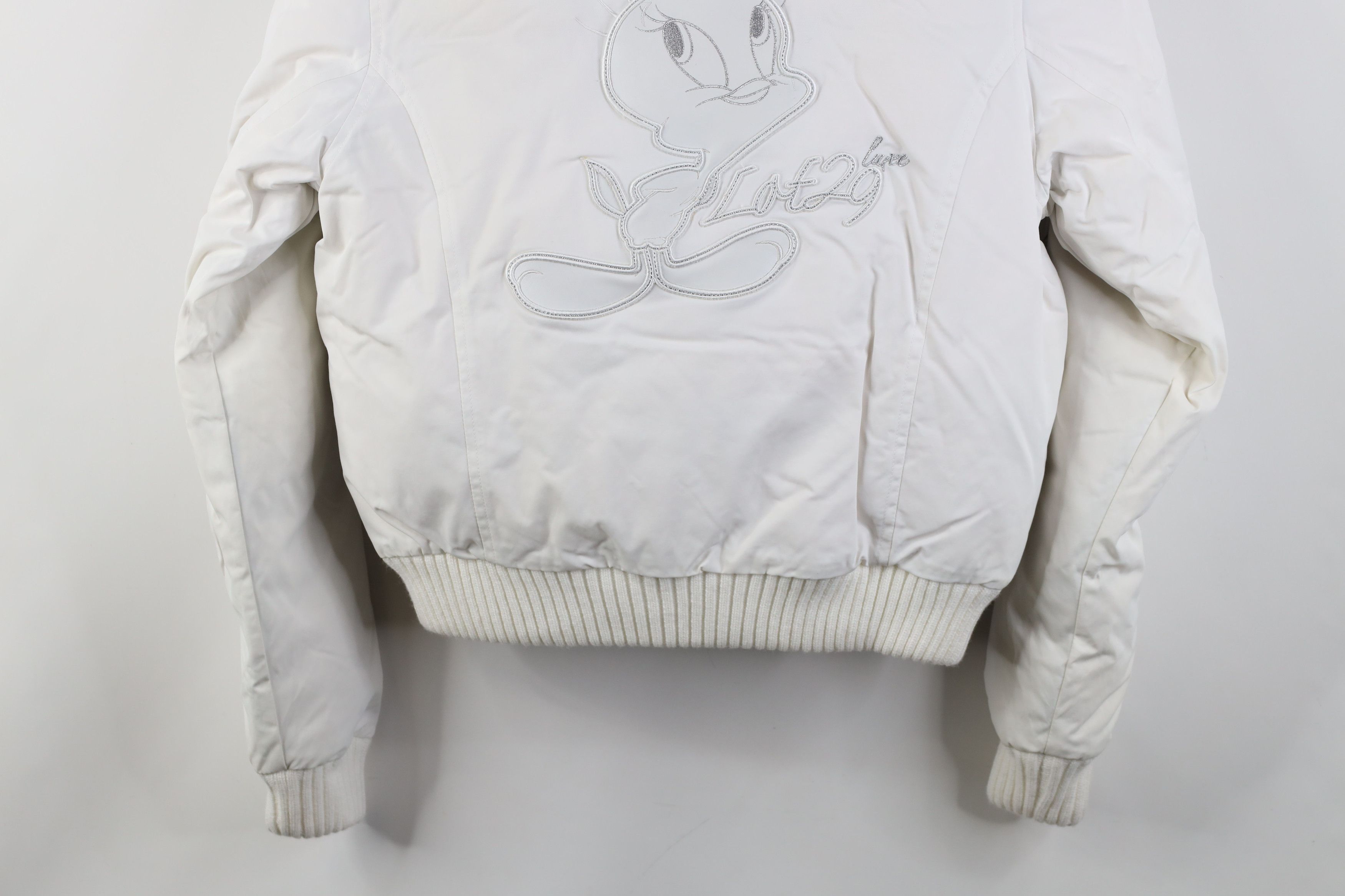 Vintage NOS Vintage 90s Y2K Tweety Bird Cropped Down Hooded Jacket Size M / US 6-8 / IT 42-44 - 15 Thumbnail
