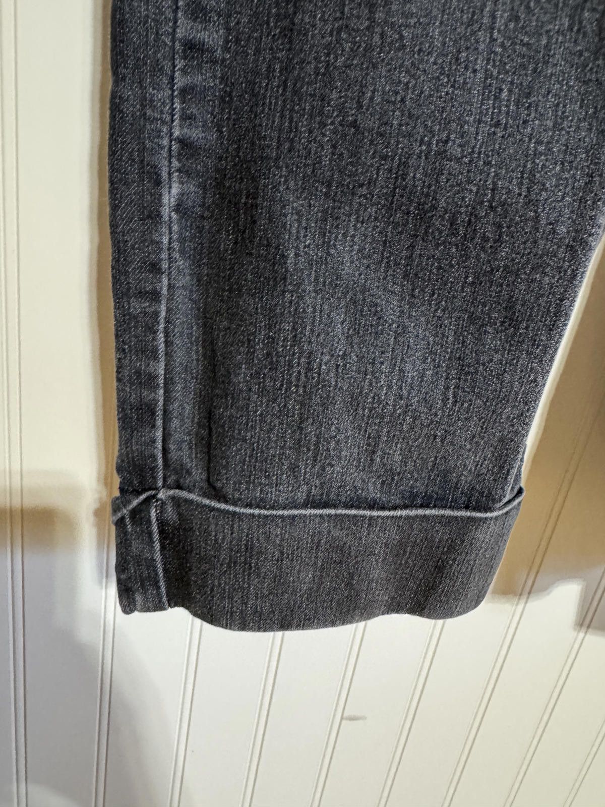 Other NYDJ Women's 12 Black Straight Cuffed Lift Tuck Jeans Size 34" / US 12 / IT 48 - 2 Thumbnail