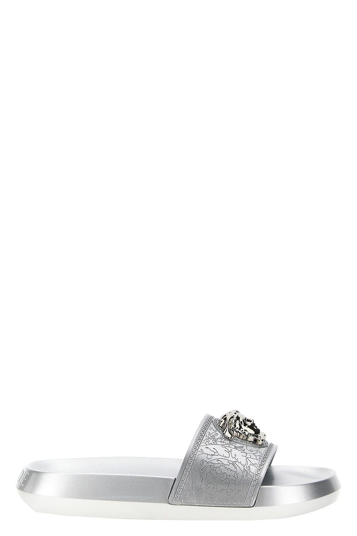 image of Versace 'medusa' Slides in Silver, Women's (Size 5)