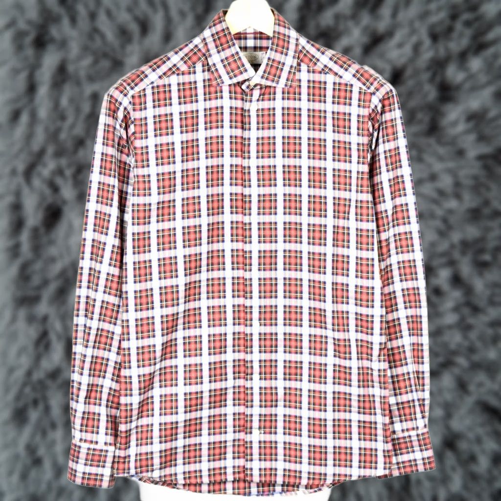 Eton ETON Slim Formal Shirt Men US 38 Checked Collar Button Up Size 38R - 1 Thumbnail