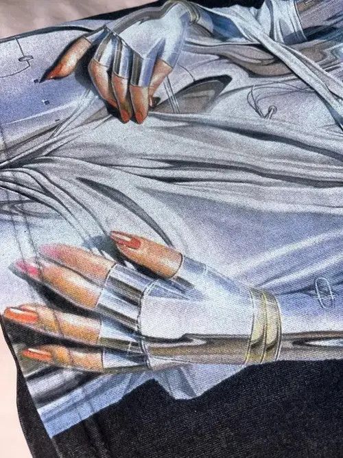 Anime Oversized T-Shirt V Robot Graphic Print Size US L / EU 52-54 / 3 - 3 Thumbnail