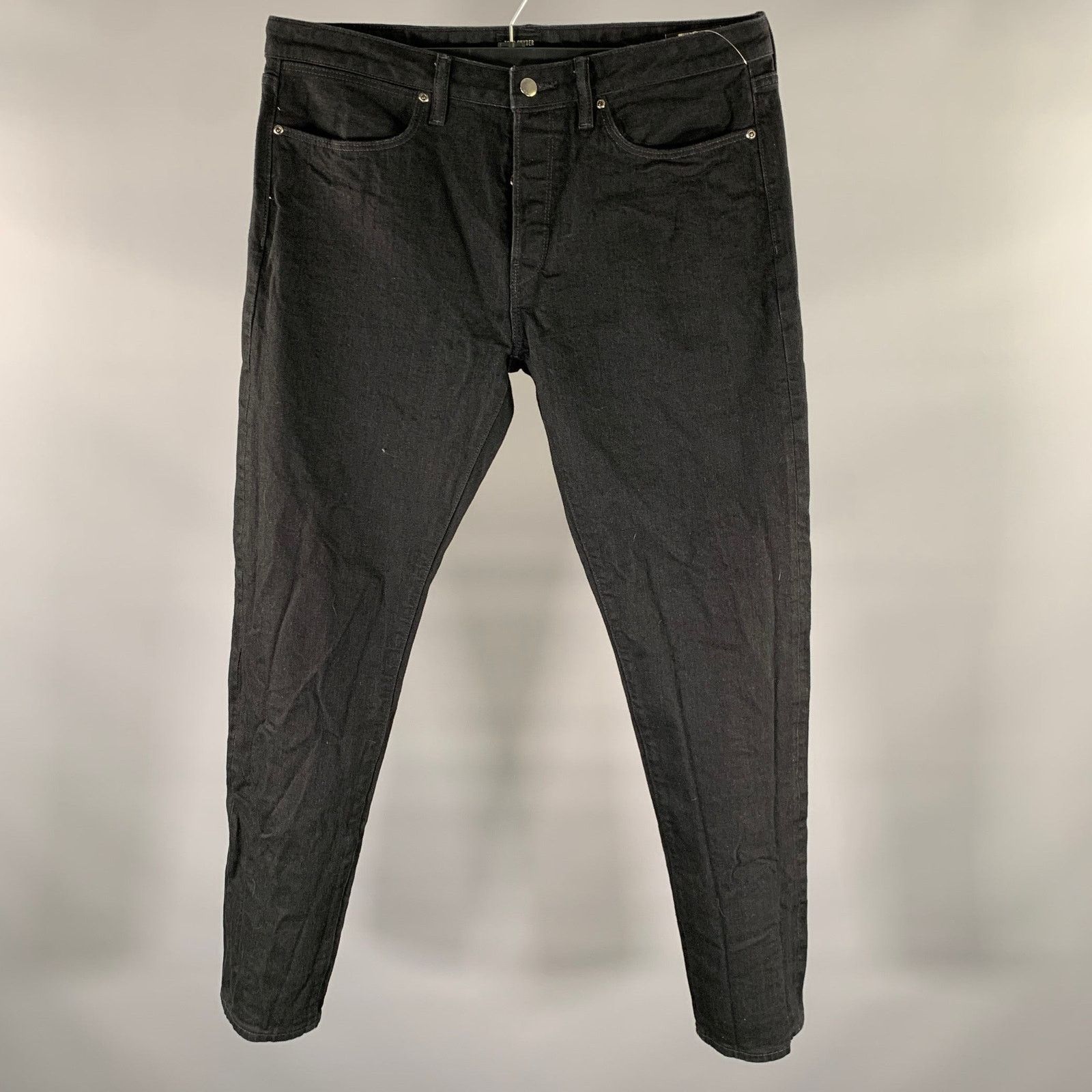 Todd Snyder TODD SNYDER Size 34 Black Cotton Blend Button Fly Jeans Size US 34 / EU 50 - 1 Thumbnail