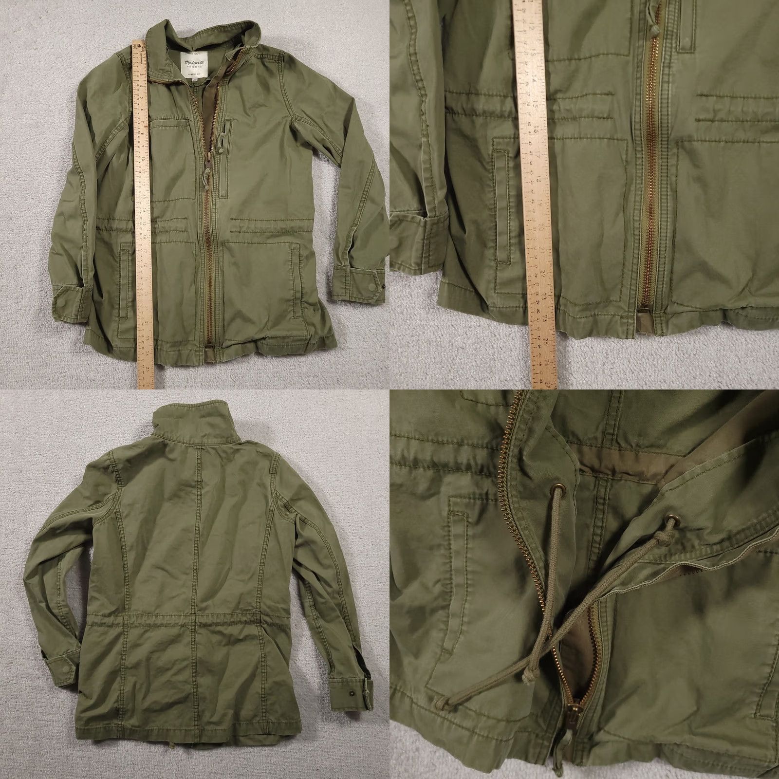 Madewell VINTAGE is not applicable. Original title contains "Madewell Passage Jacket Women’s XS Green Utility Full Zip Pockets Mock Neck" Size XS / US 0-2 / IT 36-38 - 8 Thumbnail