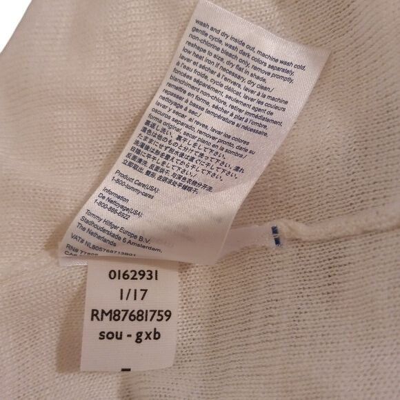 Tommy Hilfiger Tommy Hilfiger Size L Womens White Tie-Front Cardigan Lightw Size L / US 10 / IT 46 - 10 Thumbnail