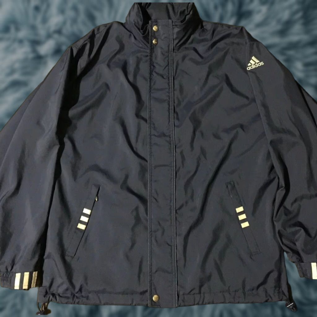 Adidas VINTAGE Adidas Team Jacket S Reflective Striped Navy Blue Men Basketball 90s 80s USA Hip Hop Sports Windbreaker Size US S / EU 44-46 / 1 - 1 Thumbnail