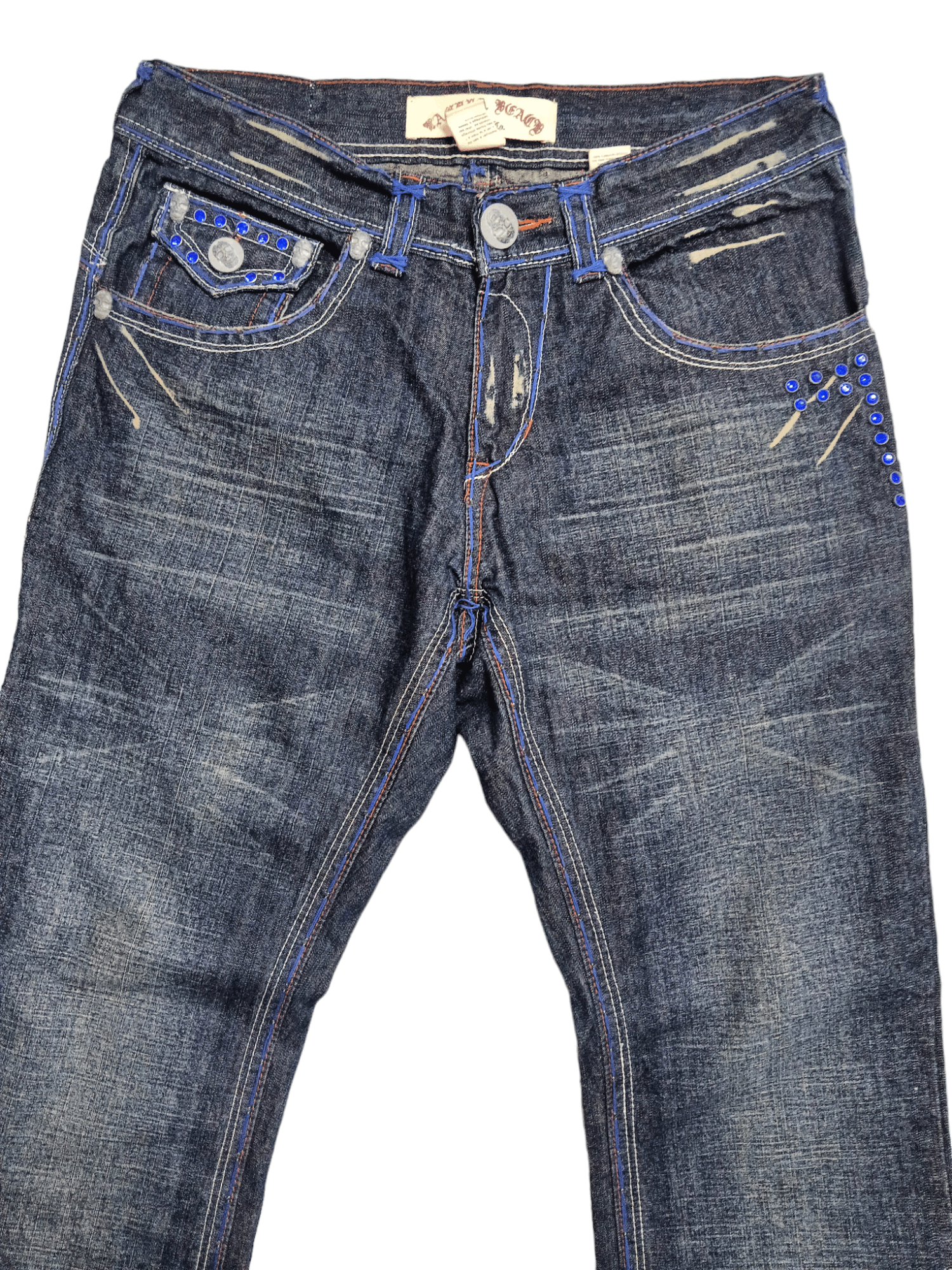 Denim & Co. Laguna Beach Embellished Skull Flare Denim Size US 32 / EU 48 - 3 Thumbnail