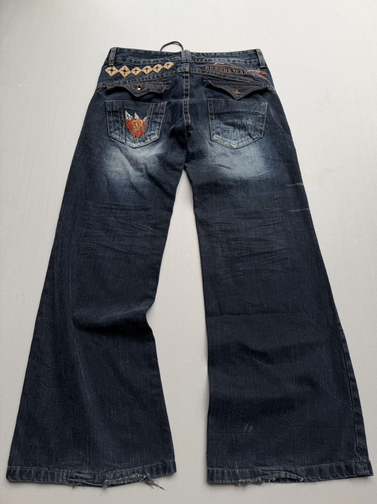 Lace up flare jeans