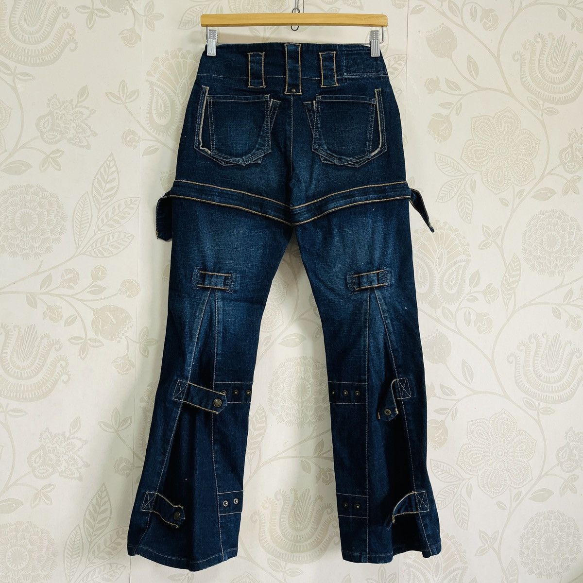 Marithe + Francois Girbaud Spectacular MFG Flared Bondage Heavy Denim Jeans Size US 30 / EU 46 - 6 Thumbnail