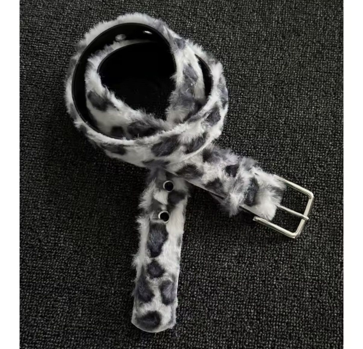 Other Fuzzy Leopard Streetwear Unisex Hip Hop Belt Size ONE SIZE - 4 Thumbnail