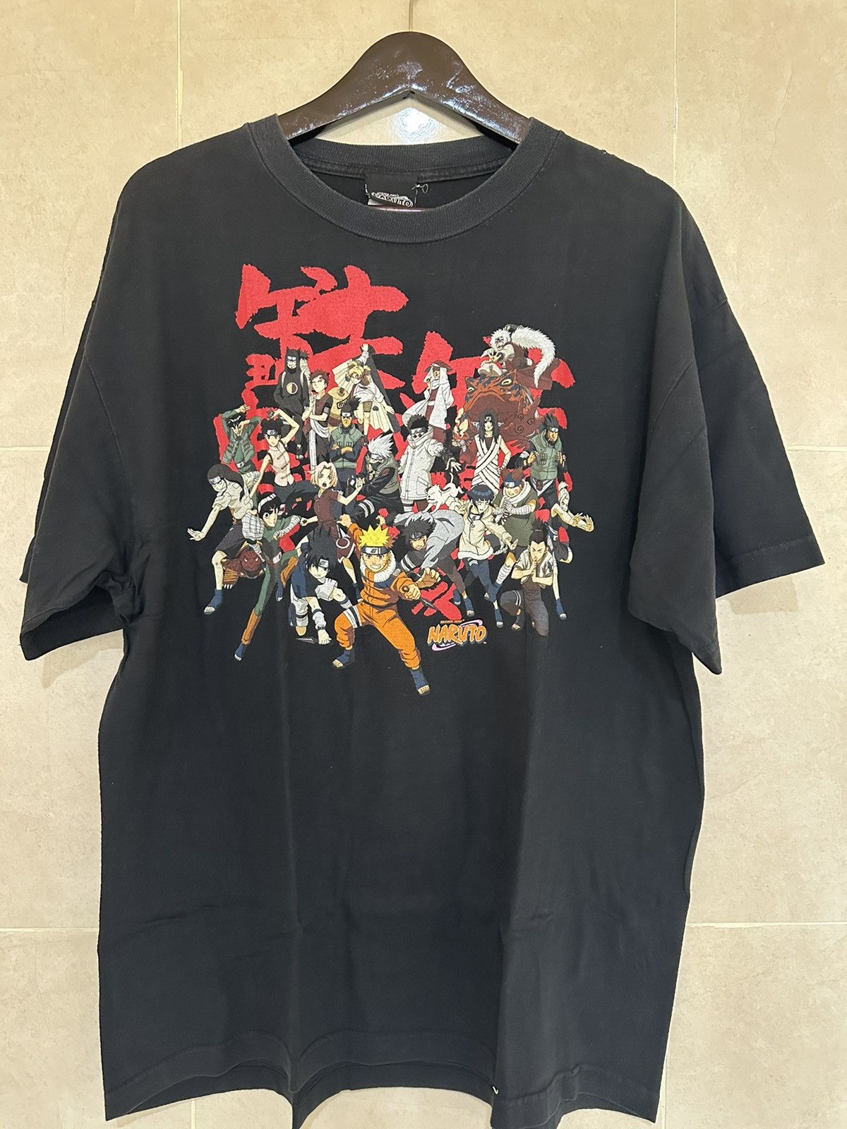 image of Anima x Vintage 2002 Naruto Shonen Jump Official Licensed Tee in Black, Men's (Size 2XL)