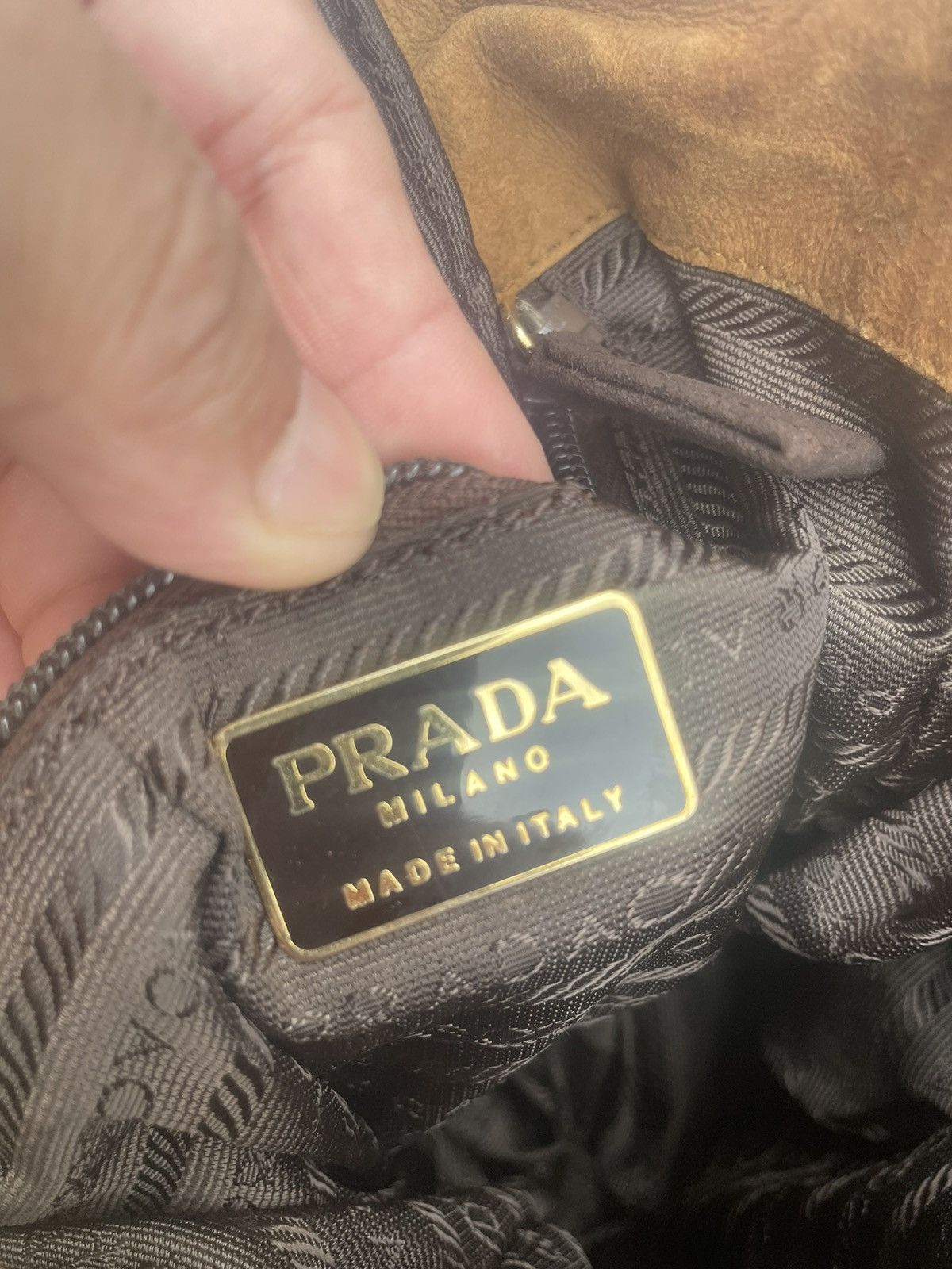 Prada Prada Brown Chain Suede Leather Shoulder Bag Size ONE SIZE - 16 Thumbnail