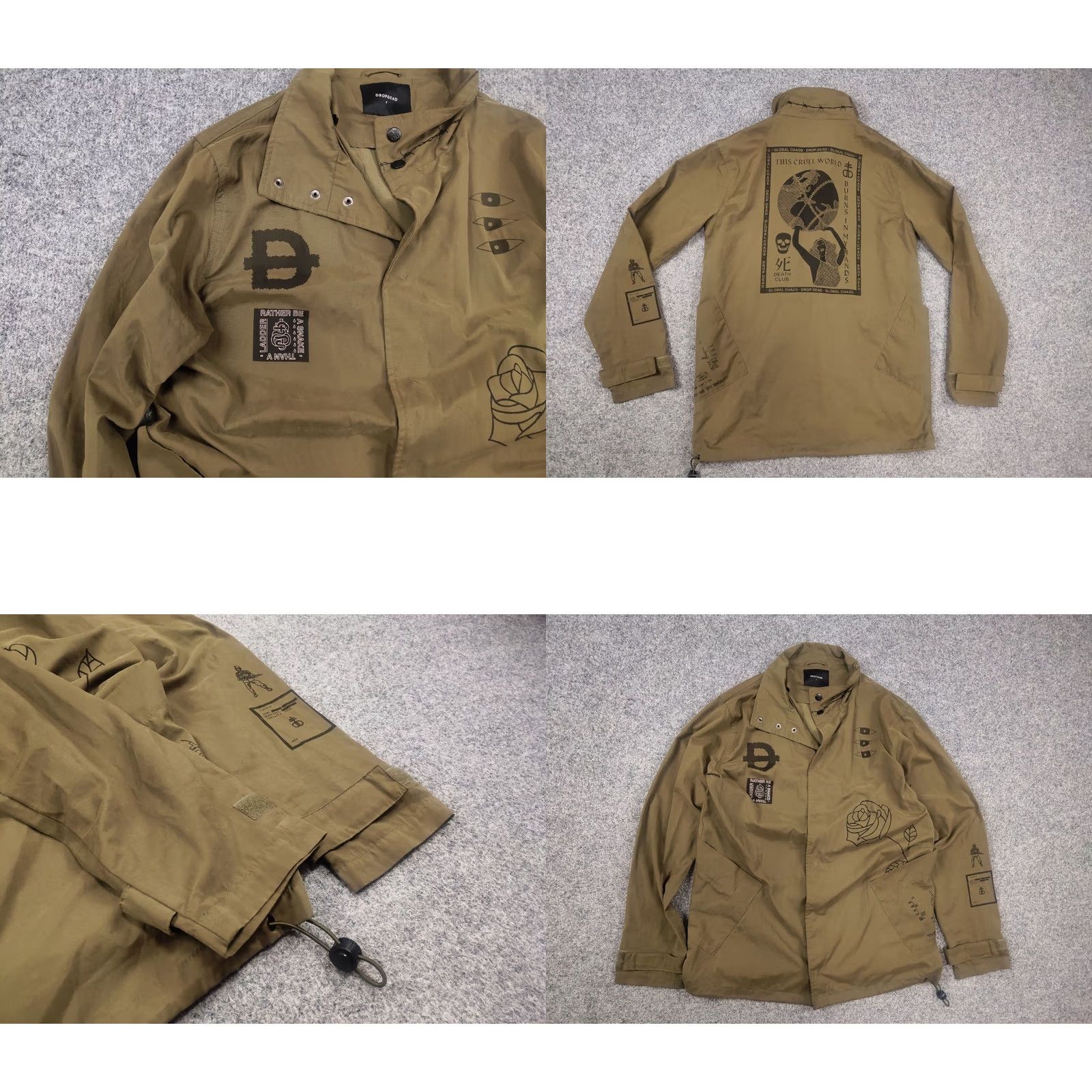 Vintage Drop Dead Clothing Oliver black Logo Overshirt Light Jacket This Cruel World Size US S / EU 44-46 / 1 - 8 Thumbnail