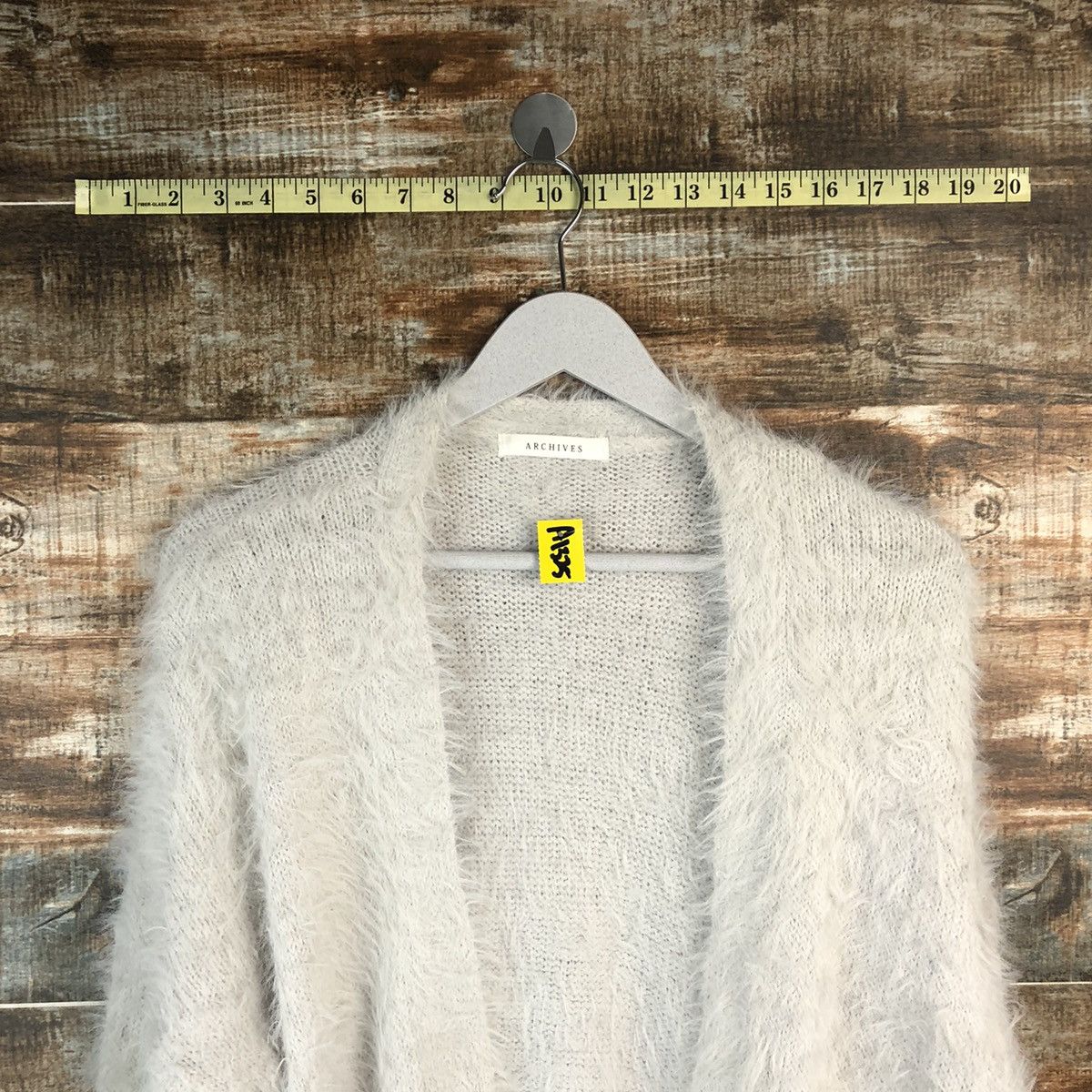 Homespun Knitwear Archives Grey fur mohair shaggy Cardigan Knitwear #A1325 Size M / US 6-8 / IT 42-44 - 4 Thumbnail