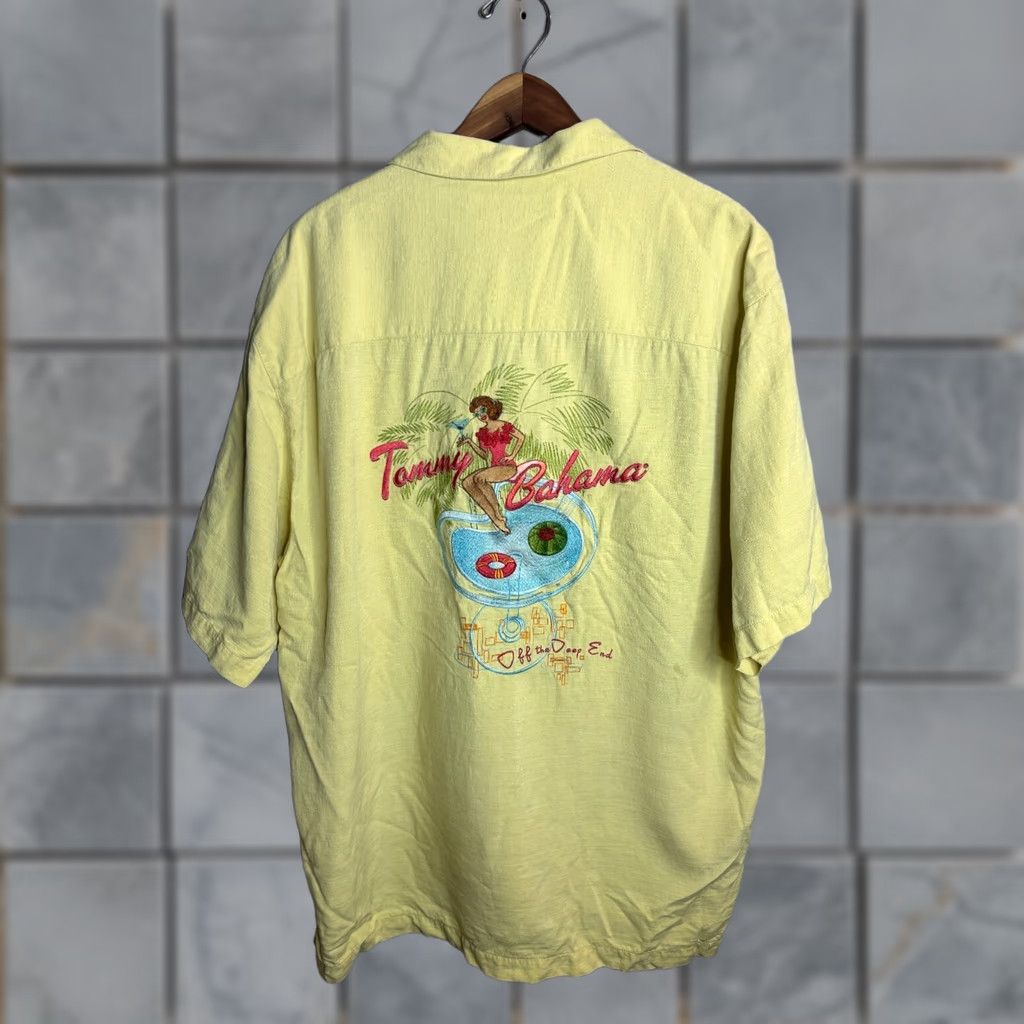 Tommy Bahama Tommy Bahama Shirt Mens L Yellow Silk Embroidered Off The Deep End Hawaiian 100% Silk Button-Up Short Sleeve 4147 Size US L / EU 52-54 / 3 - 1 Thumbnail