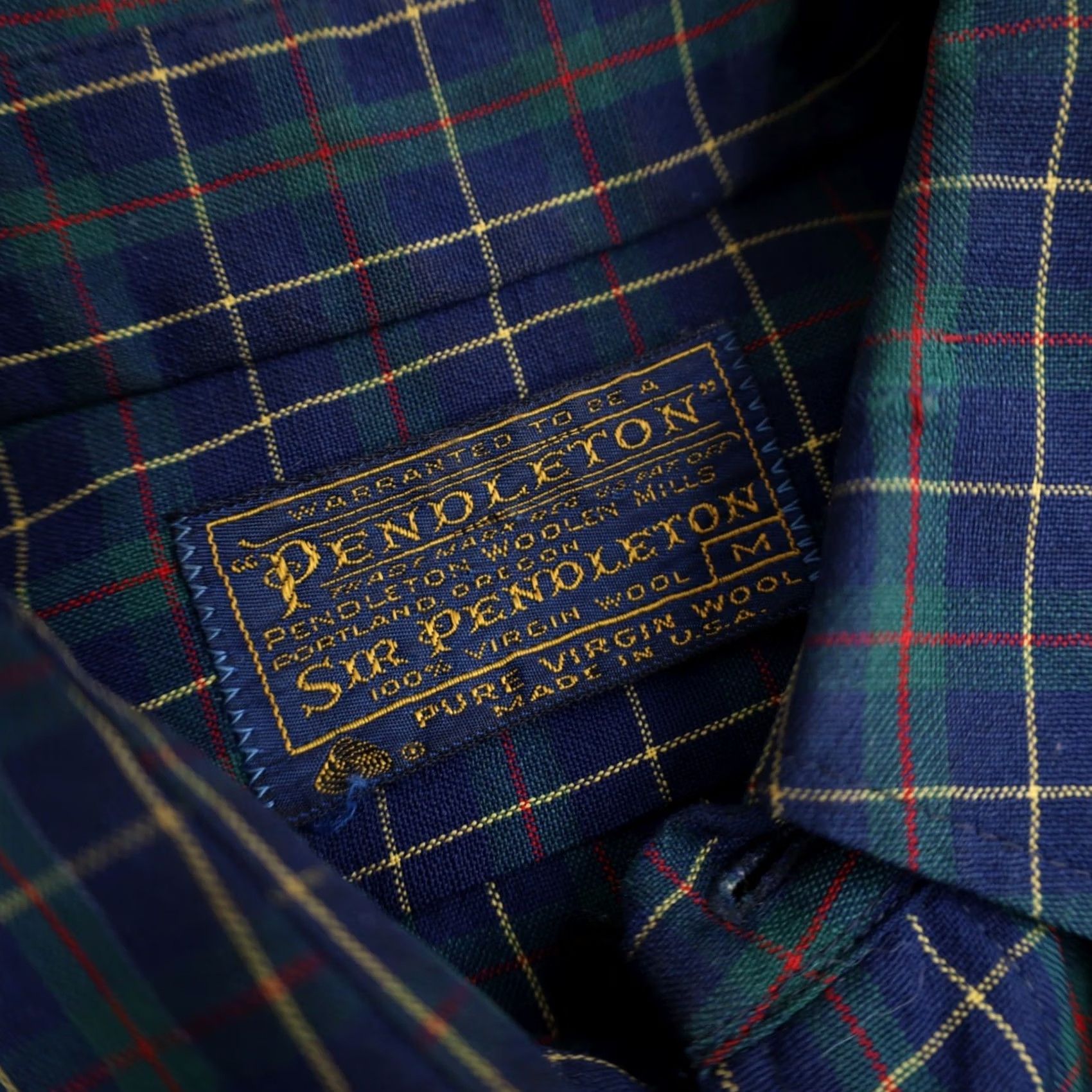 Pendleton VINTAGE Pendleton Dress Shirt Men M Wool Blue Sir True Vintage Wool Dress Shirt Men M Blue Sir Pendleton 8/10 21"x30" Size 40R - 5 Thumbnail