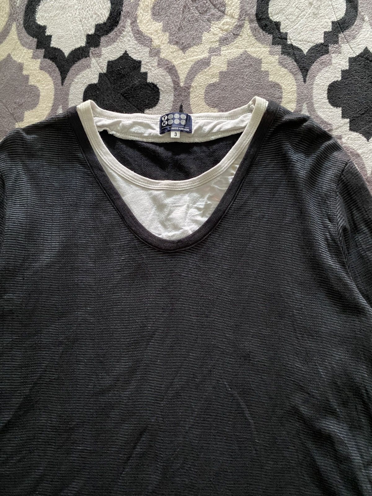 PPFM Tekeo kikuchi striped double layers longsleeve tshirt Size US L / EU 52-54 / 3 - 2 Thumbnail