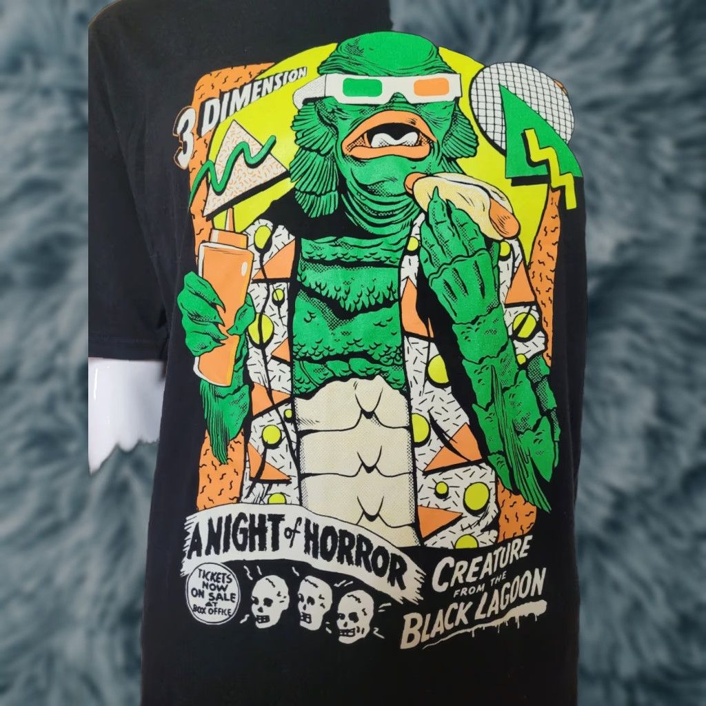 Gildan Creature From The Black Lagoon T Shirt Monster Horror Graphic Tee Men M Black 100% Cotton Gildan Short Sleeve Crew Neck Vintage? Size US M / EU 48-50 / 2 - 1 Thumbnail