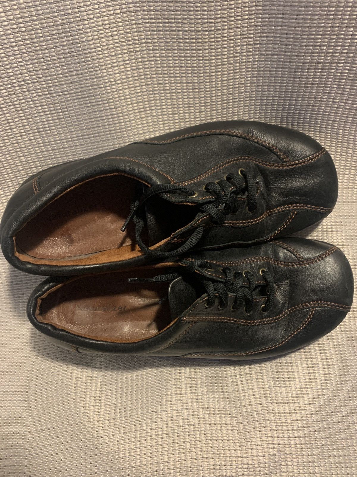 Naturalizer Naturalizer Leather 10WW Lace Flat Oxford black w BRN stitch Size US 10 / IT 40 - 5 Thumbnail