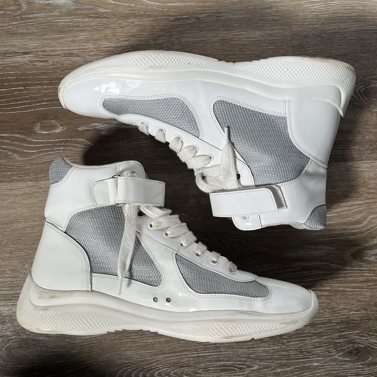 Prada white high top prada cup sneakers Size US 8.5 / EU 41-42 - 2 Thumbnail