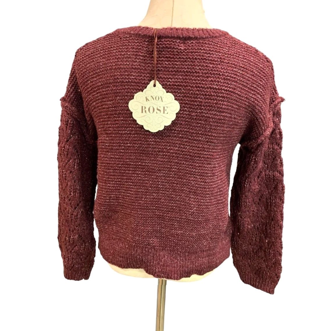 Vintage Knox Rose Sweater Women M Merlot Pink Waist Length Soft Pullover 84% Acrylic 16% Polyester 23" Chest 22" Length 20" Sleeve Size M / US 6-8 / IT 42-44 - 6 Thumbnail