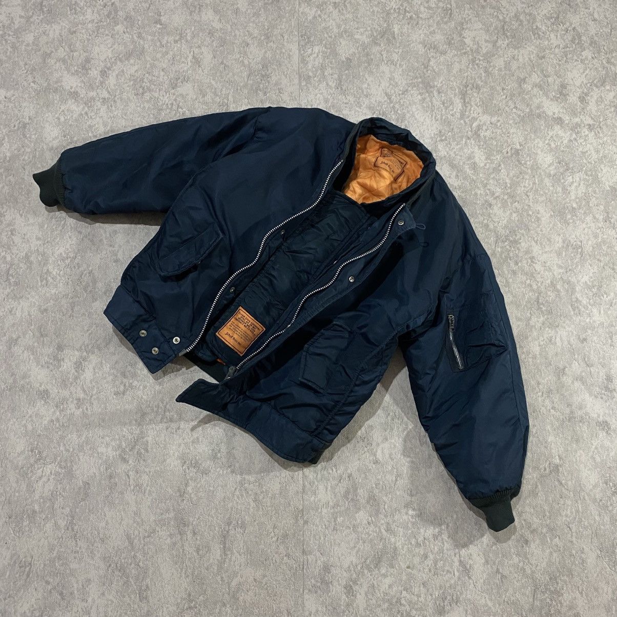 Schott Vintage Schott Flyer Bomber Navy w/ Removable Vest Lining Size US S / EU 44-46 / 1 - 1 Thumbnail
