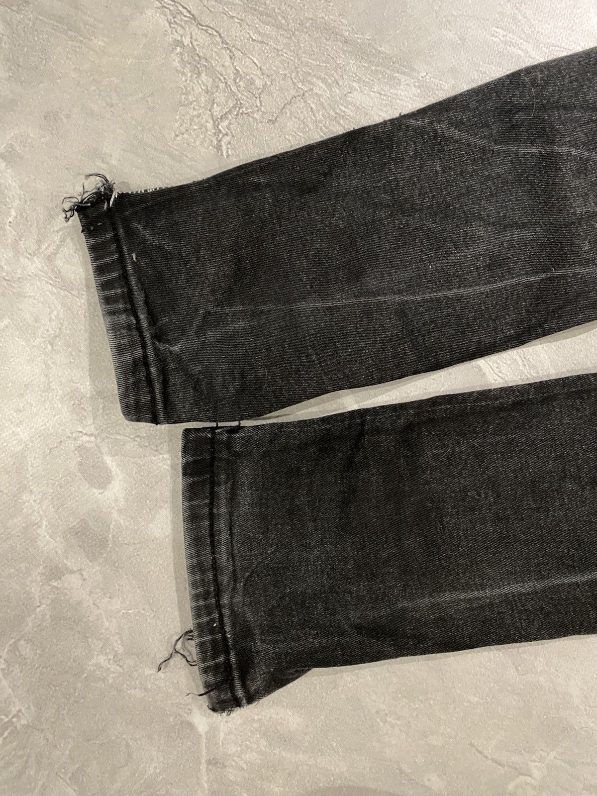Vintage Black Distressed Skinny Fit Jeans Y2K Size US 31 - 11 Thumbnail
