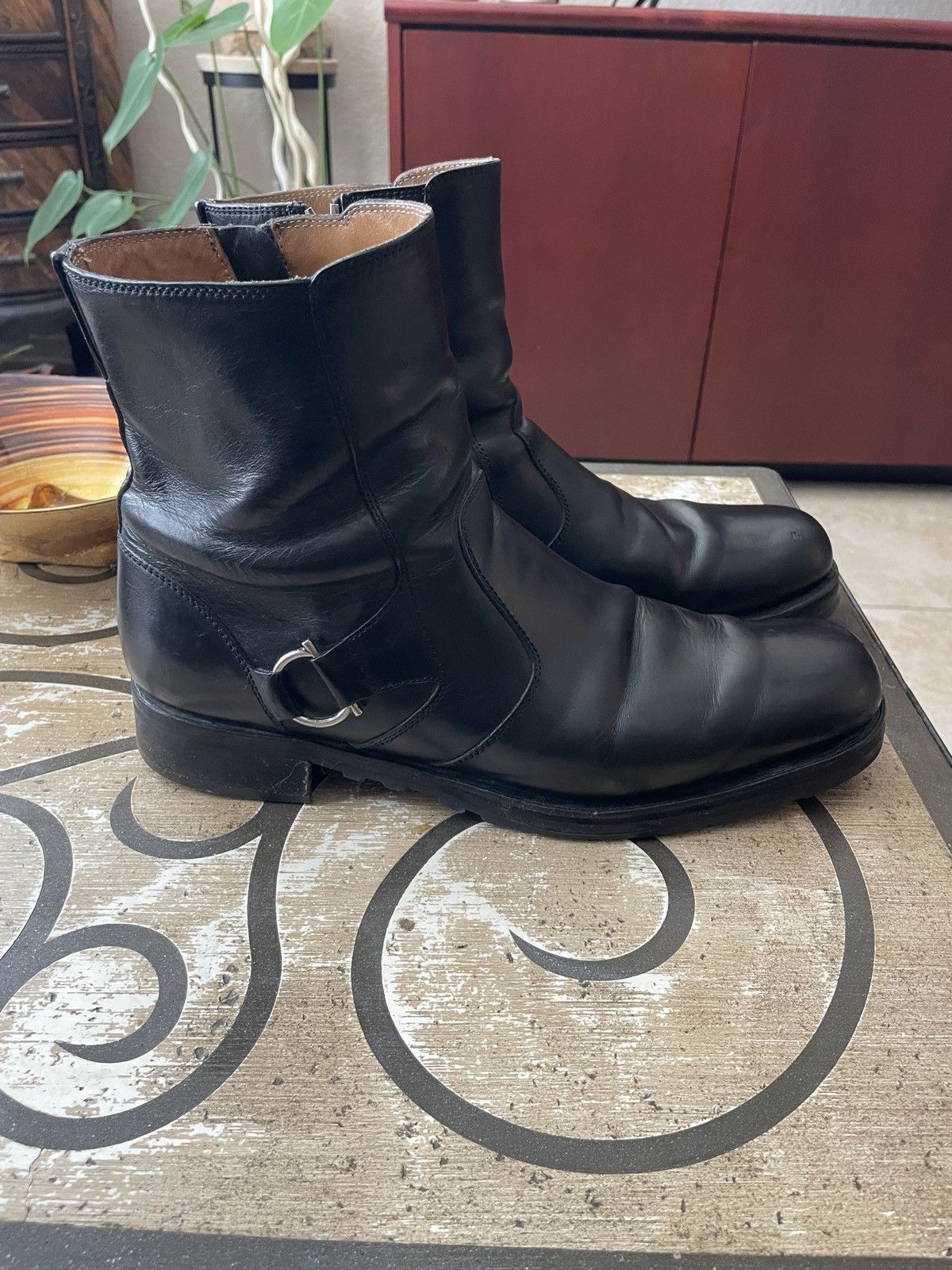 Salvatore Ferragamo Biker Zippered Ankle boots Size US 10.5 / EU 43-44 - 3 Thumbnail