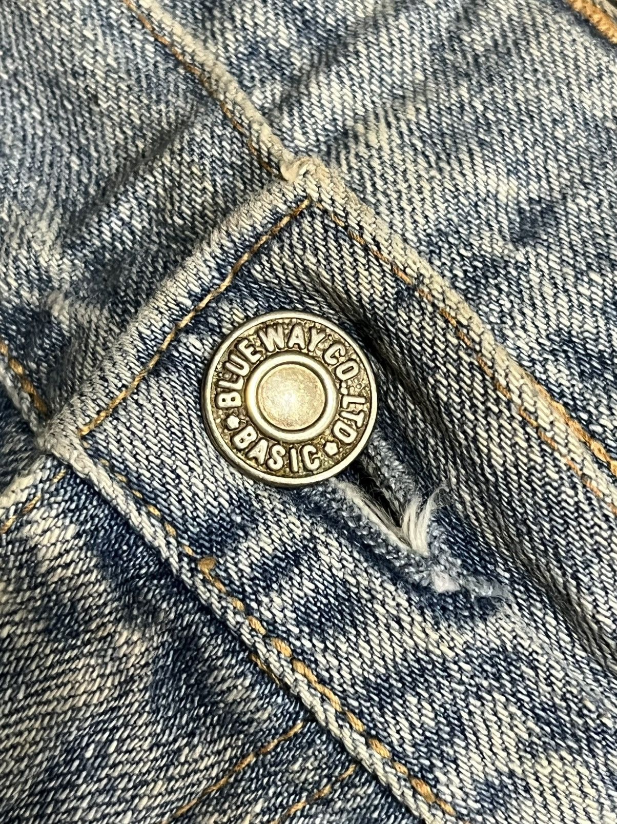Japanese Brand Vintage Japan Blue Way Light Washed Trashed Jeans Size US 33 - 5 Thumbnail