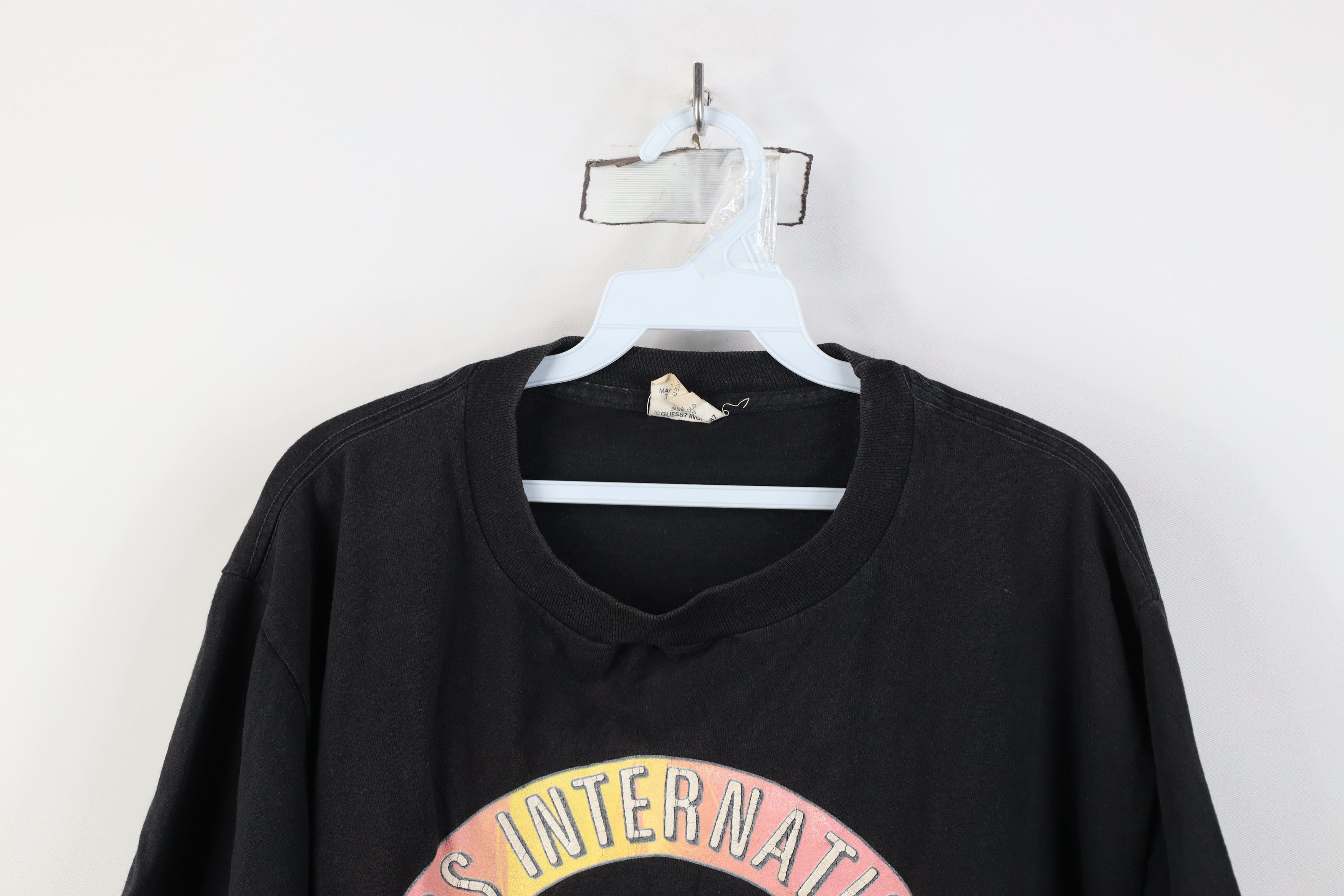 Guess Vintage 80s Guess Cropped Babydoll T-Shirt Black USA Size ONE SIZE - 2 Thumbnail