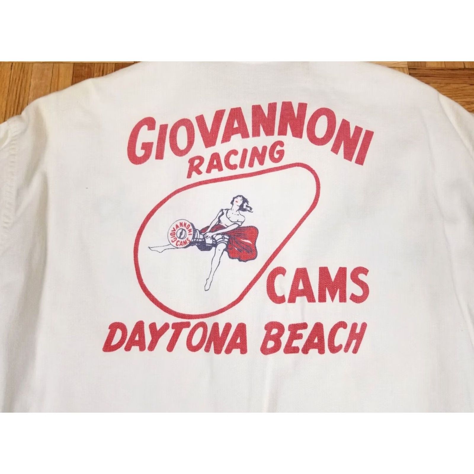 Vintage VINTAGE GIOVANNONI RACING CAMS DAYTONA BEACH HOT ROD ROCKABILLY JACKET Red XL Men's 50' Size US XL / EU 56 / 4 - 2 Thumbnail