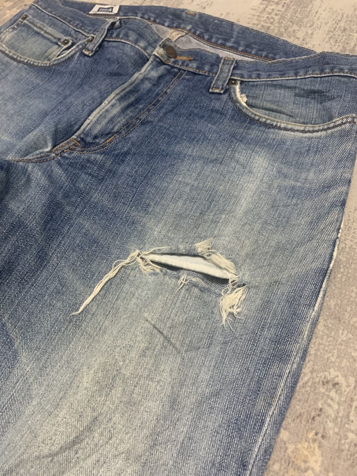 Edwin Vintage Edwin Japan Mud Wash Distressed Baggy Jeans Size US 35 - 4 Thumbnail