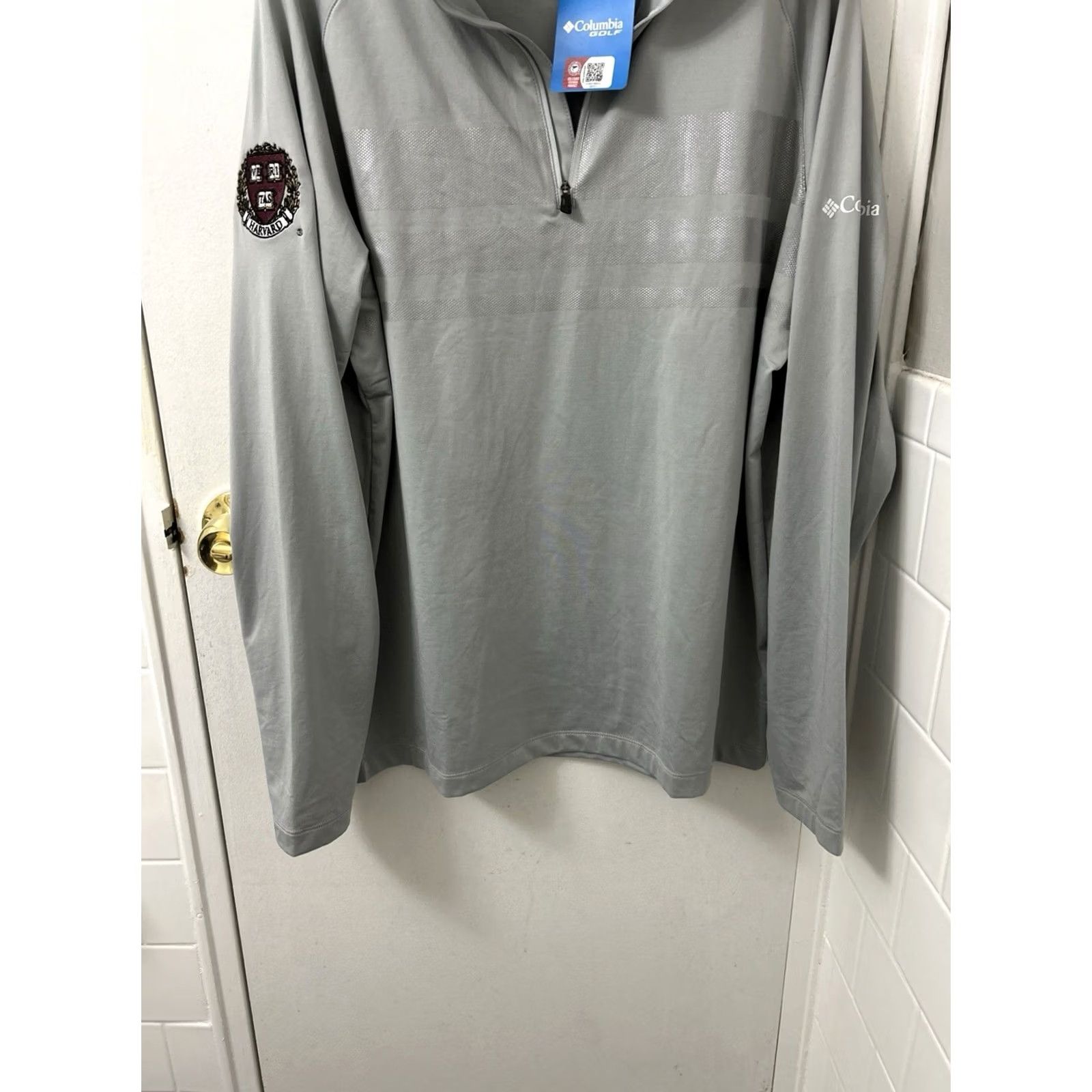 Vintage Columbia Harvard University Omni-Wick Picker Pullover Mens L Gray NWT Mock Neck 1/4 Zip Size US L / EU 52-54 / 3 - 3 Thumbnail