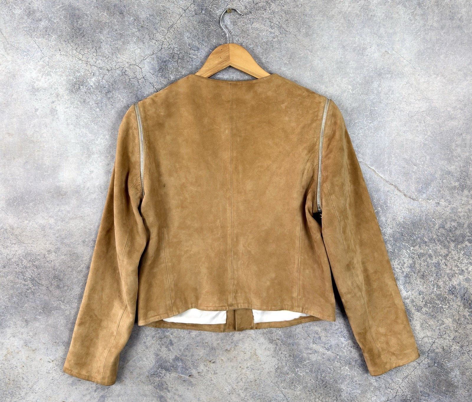 Sandro SANDRO Paris Suede Leather Womens Jacket Removable Sleeves Size M / US 6-8 / IT 42-44 - 6 Thumbnail