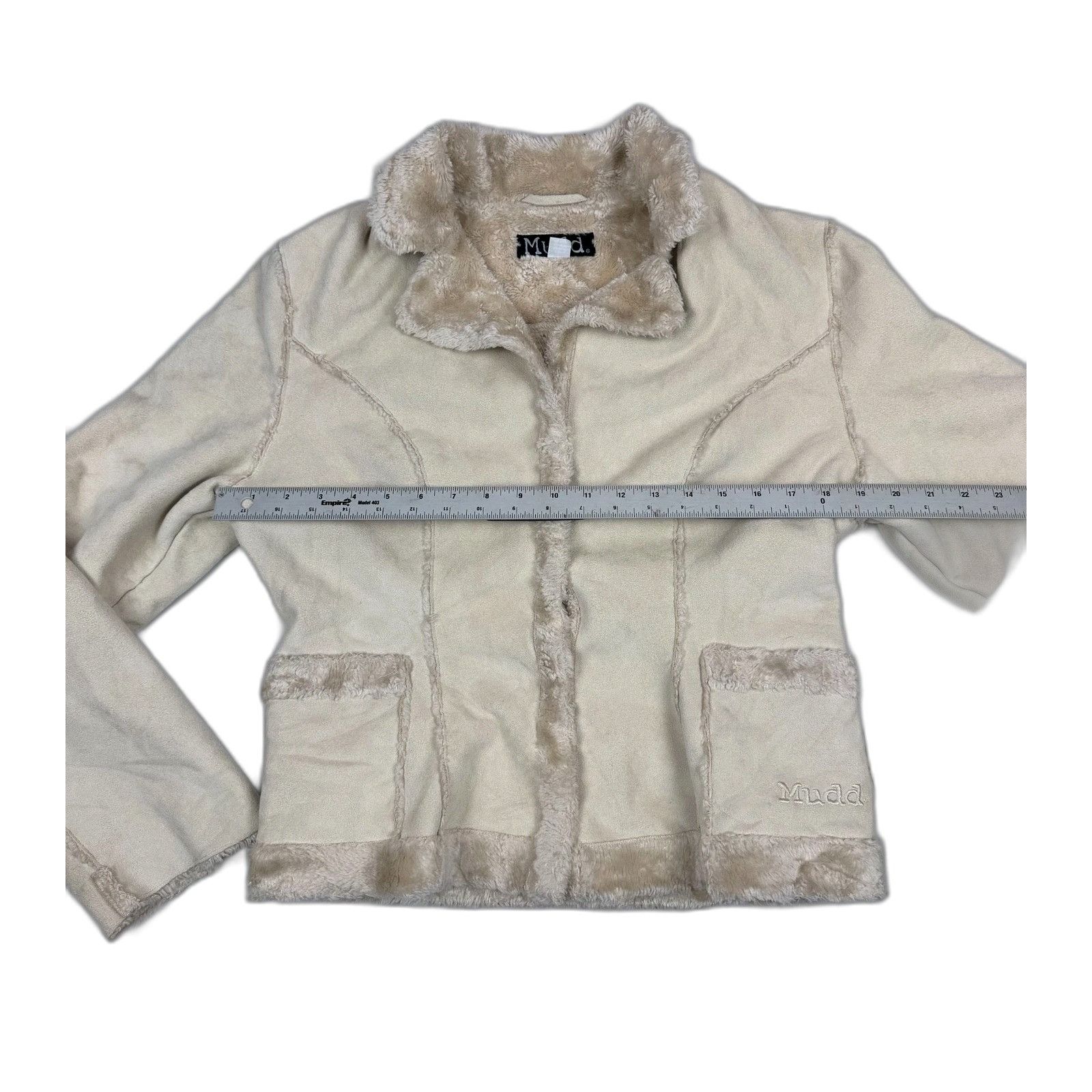 Vintage Mudd Womens Faux Shearling Jacket Large Y2K 2000s Boho Weste Size US L / EU 52-54 / 3 - 4 Thumbnail