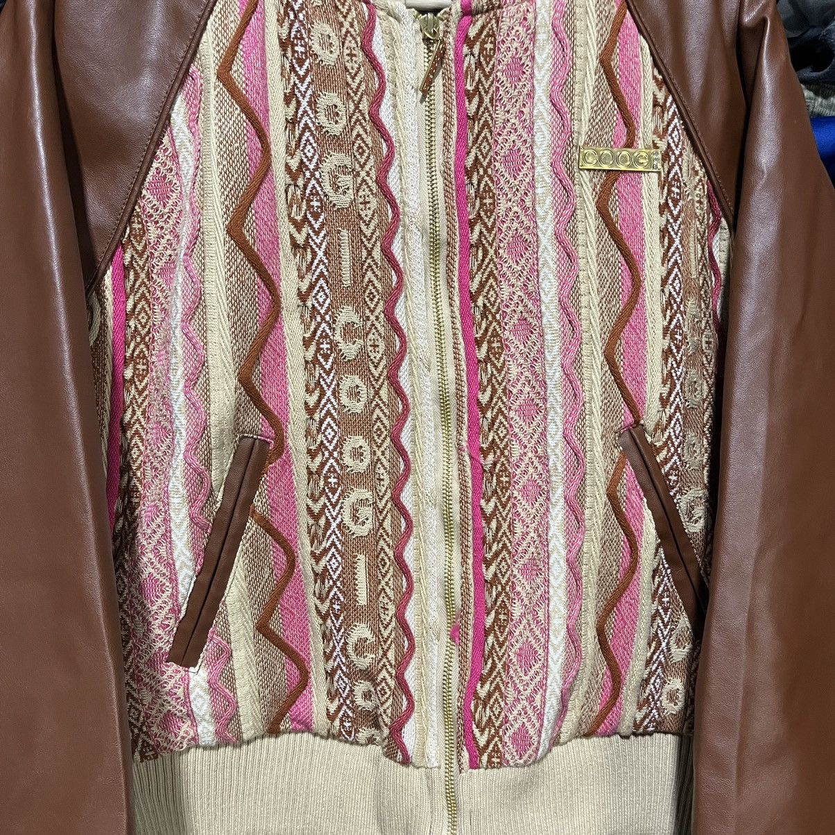 Coogi VINTAGE Y2K COOGI 3D KNIT SWEATER BOMBER JACKET LARGE NWT Size L / US 10 / IT 46 - 4 Thumbnail