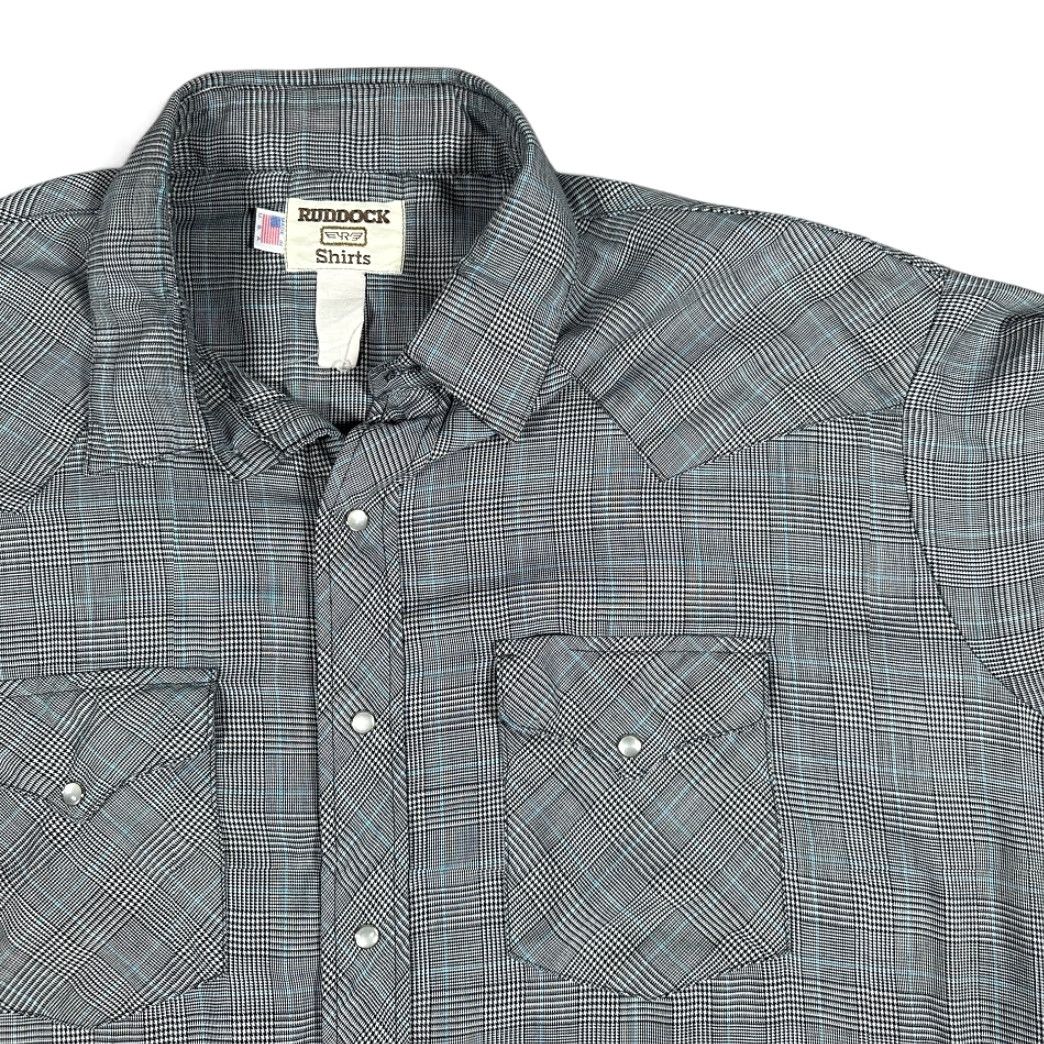 Vintage VINTAGE Ruddock Shirts Western Shirt Adult XL Gray Houndstooth Glen Plaid 90s Shirt Mens Size US XL / EU 56 / 4 - 2 Thumbnail
