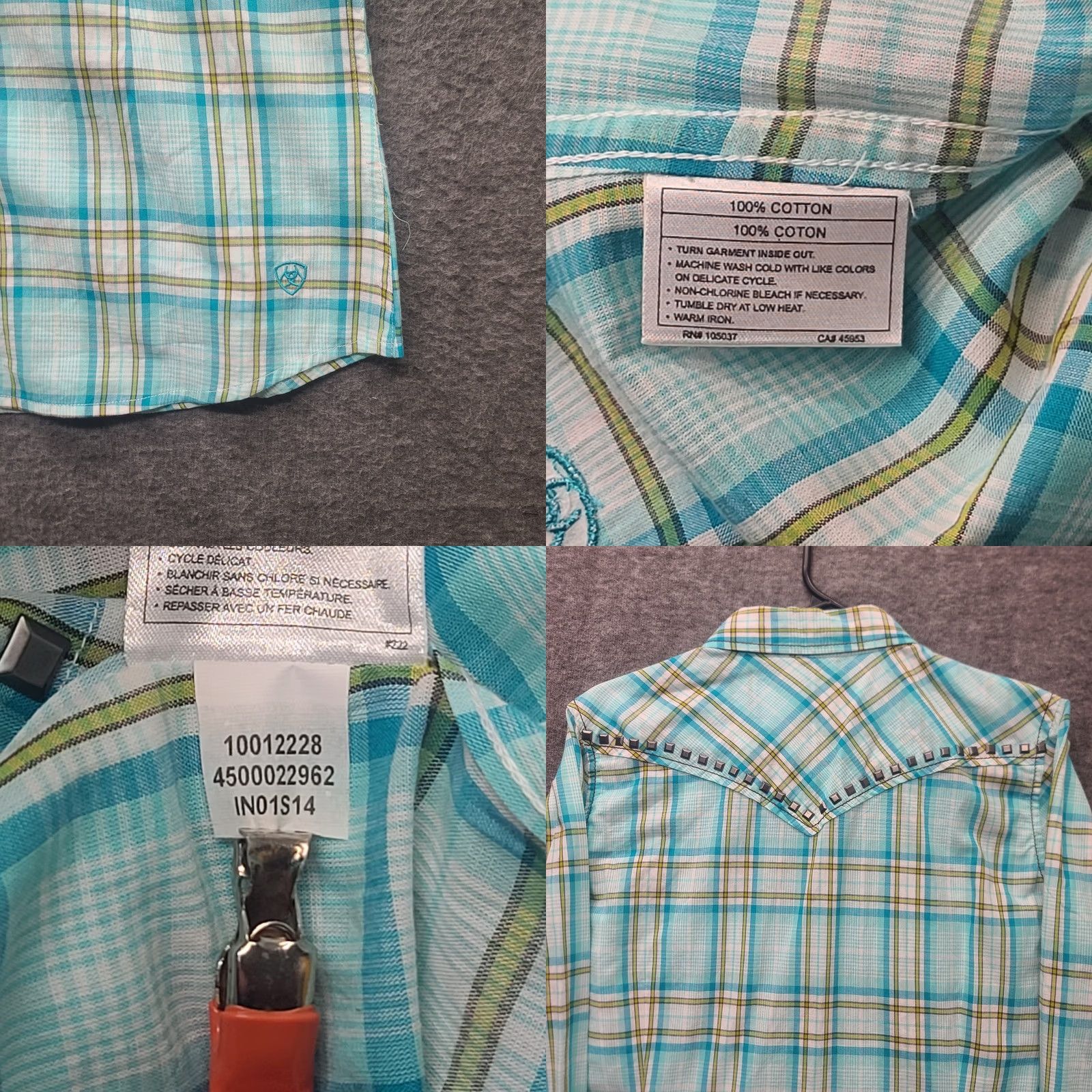 Ariat Ariat Button-Up Shirt Womens L Fitted Long Sleeve Cowgirl Rodeo Studded Plaid Multicolor Size L / US 10 / IT 46 - 8 Thumbnail