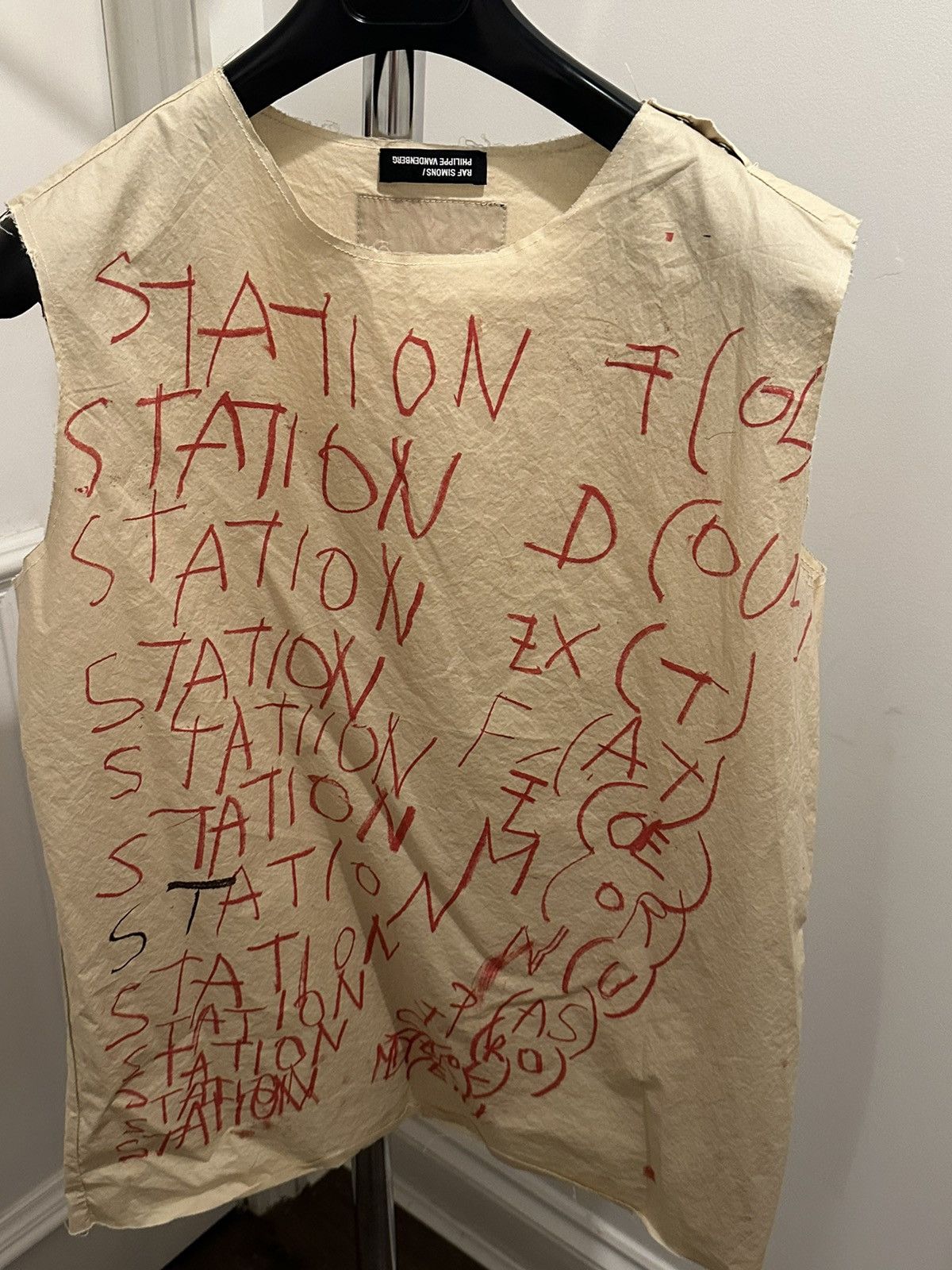 image of Raf Simons Ss23 ‘Station’ Top Philippe Vandenberg in White, Men's (Size Small)