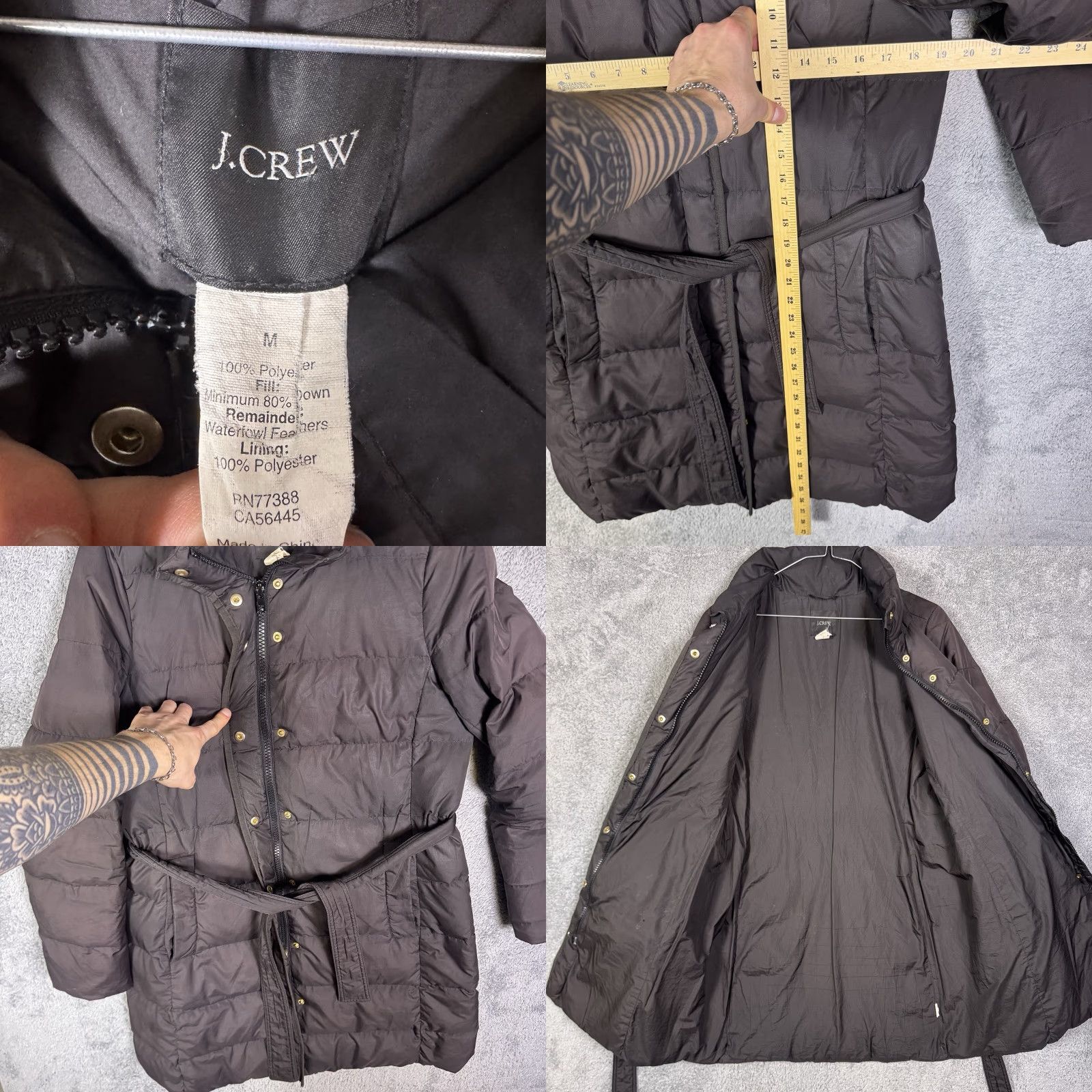 J.Crew VINTAGE J.CREW Parka Coat Womens M Long Trench Wintress Down Quilted Puffer Jacket Coat Size M / US 6-8 / IT 42-44 - 8 Thumbnail