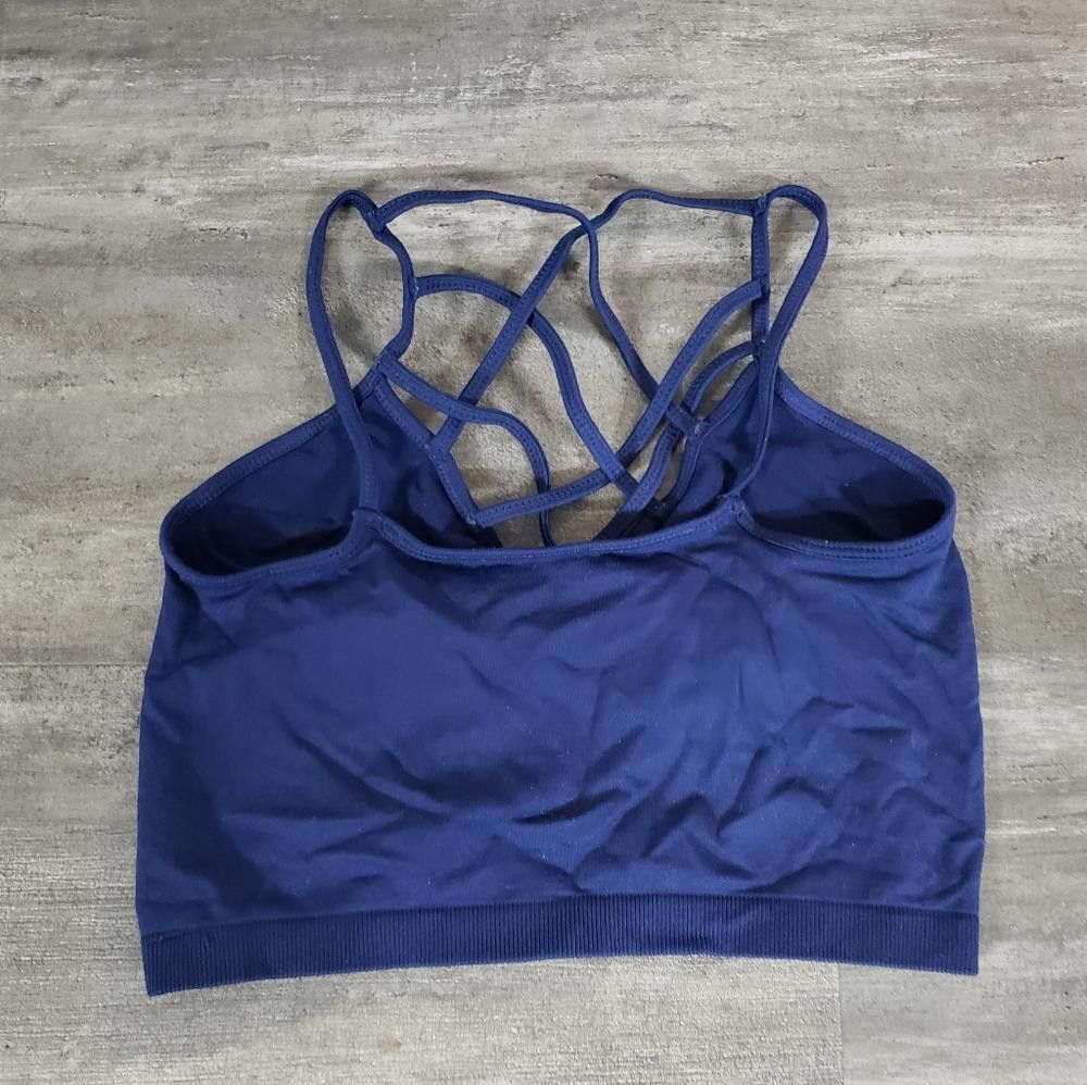 Designer Navy Suzette Collection Longline Sport Bra Size ONE SIZE - 2 Thumbnail