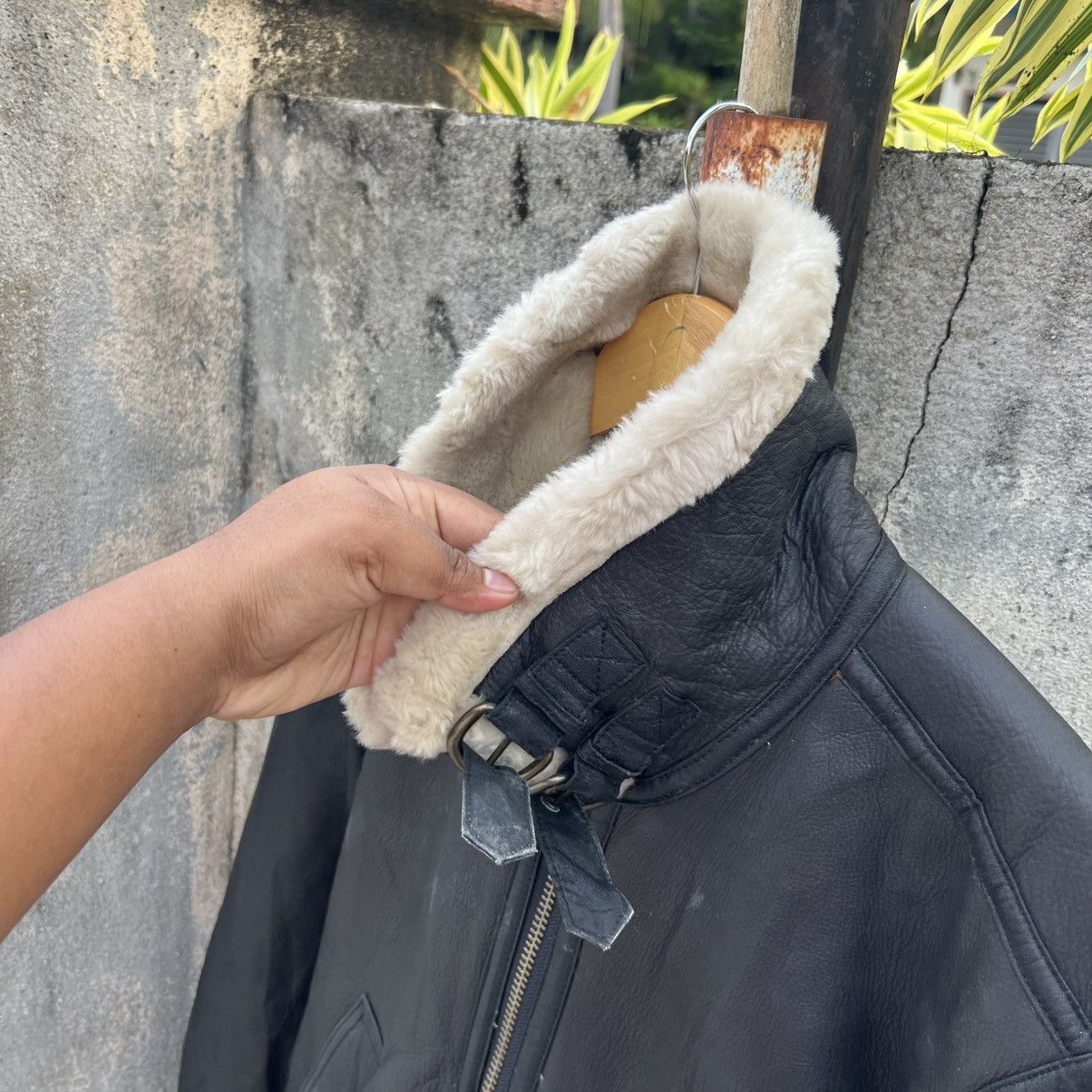 Genuine Leather “VINTAGE B-3” LEATHER FLIGHT JACKET BLACK CREAM LINED Size US M / EU 48-50 / 2 - 19 Thumbnail