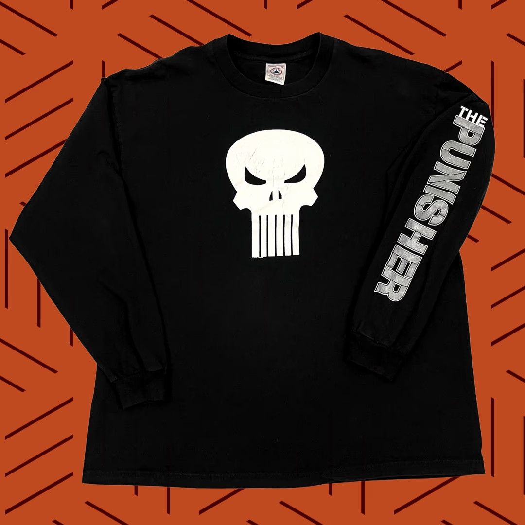 Delta VINTAGE Marvel The Punisher Shirt Mens XL Black White Graphic Mad Engine Skull Y2K Size US XL / EU 56 / 4 - 1 Thumbnail