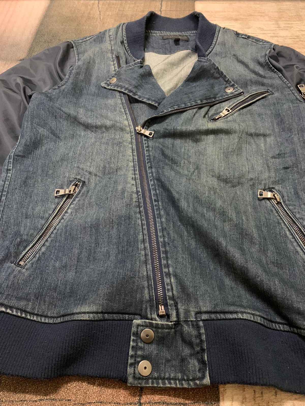 Designer × In The Attic × Le Grande Bleu (L.G.B.) in the attic military denim bomber jacket punk bikers style Size US L / EU 52-54 / 3 - 10 Thumbnail